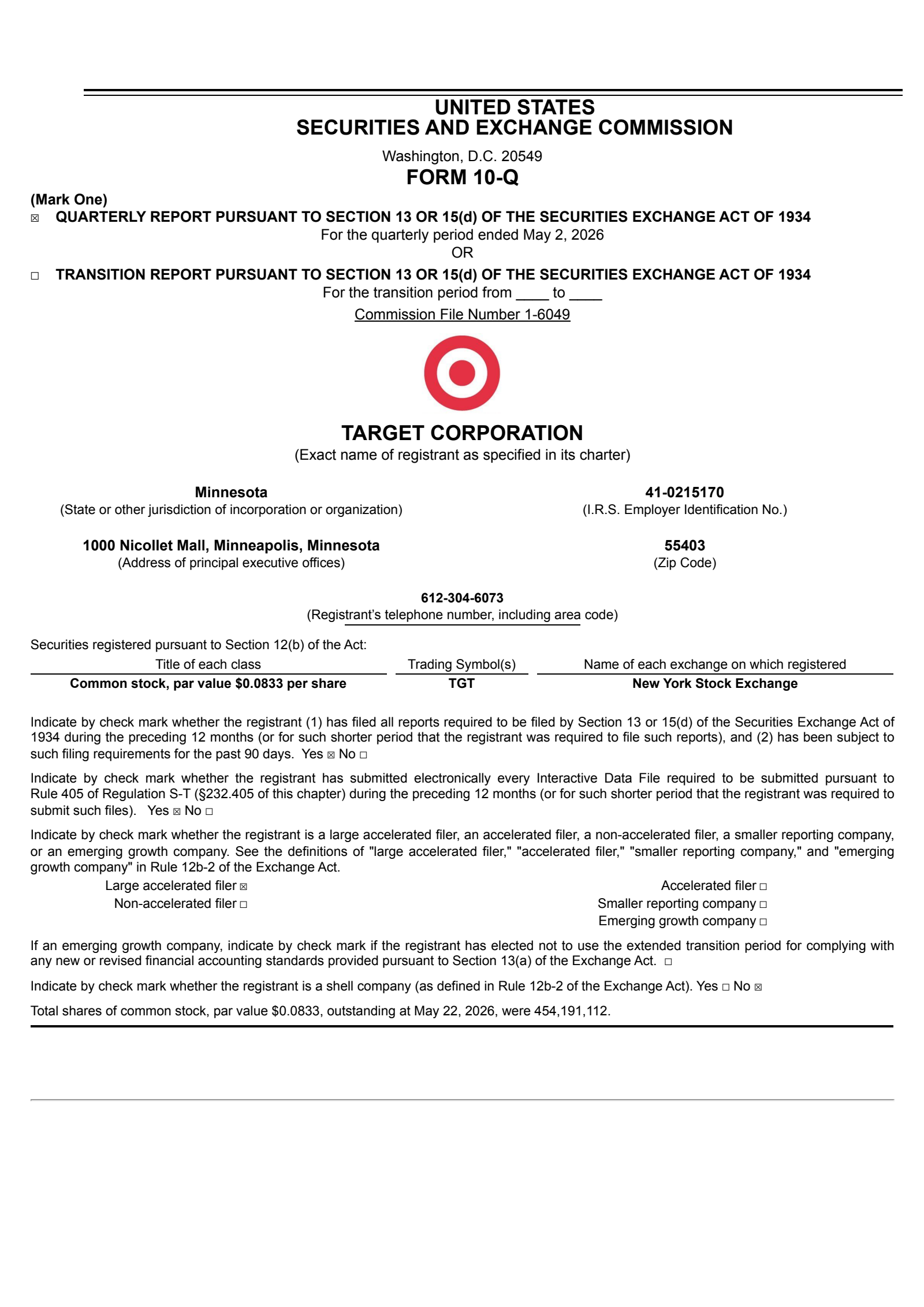 Target's Q1 2026 Quarterly report