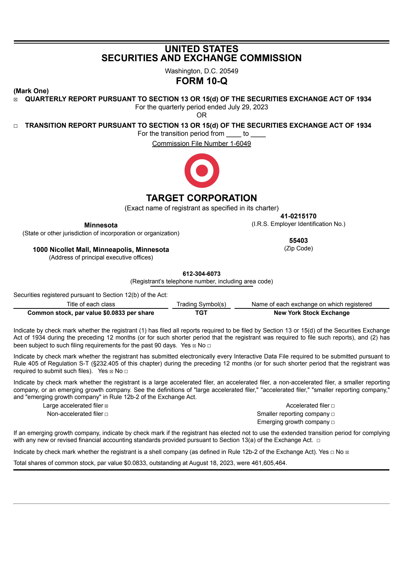 Target's Q2 2024 Quarterly report