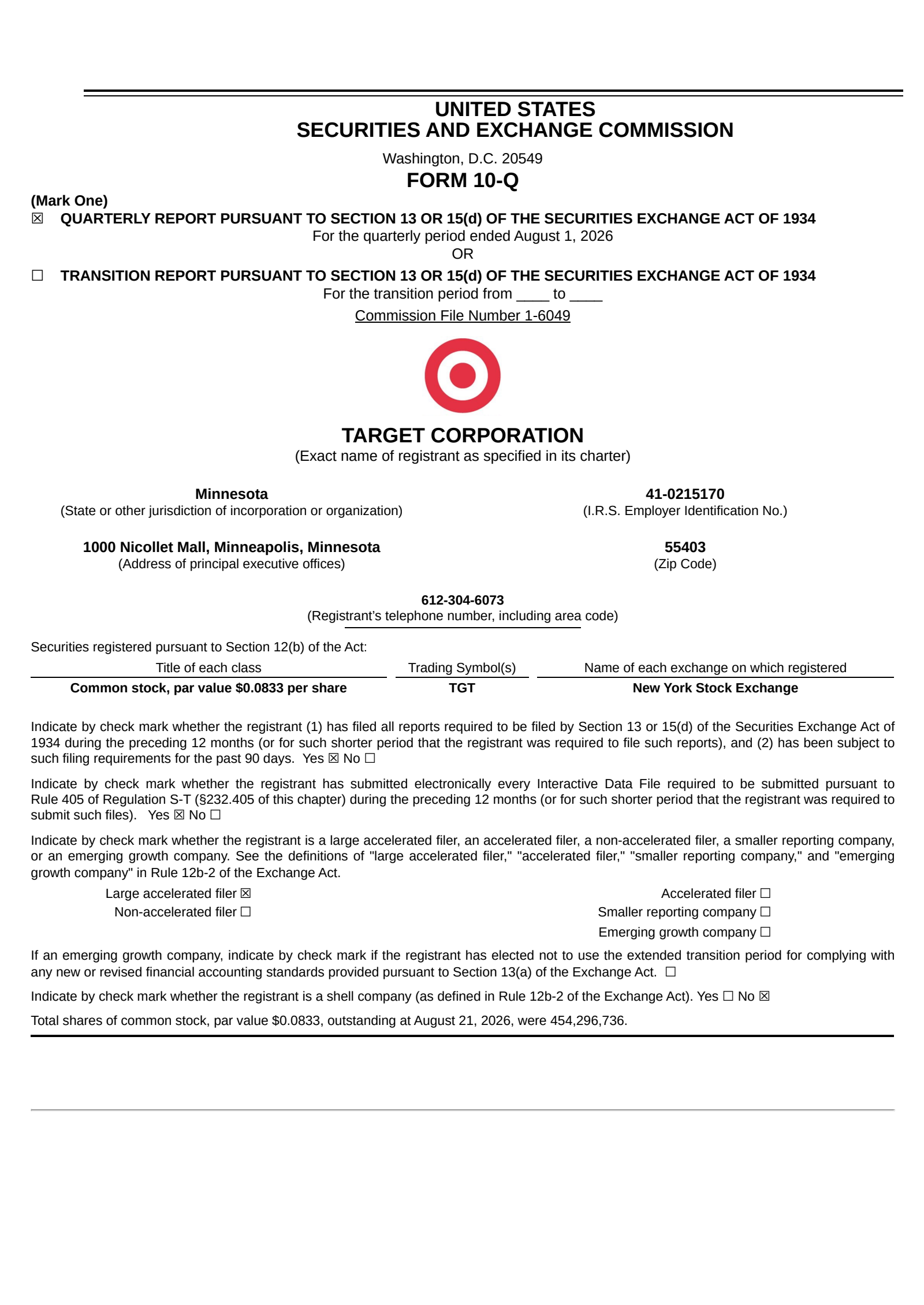 Target's Q2 2026 Quarterly report