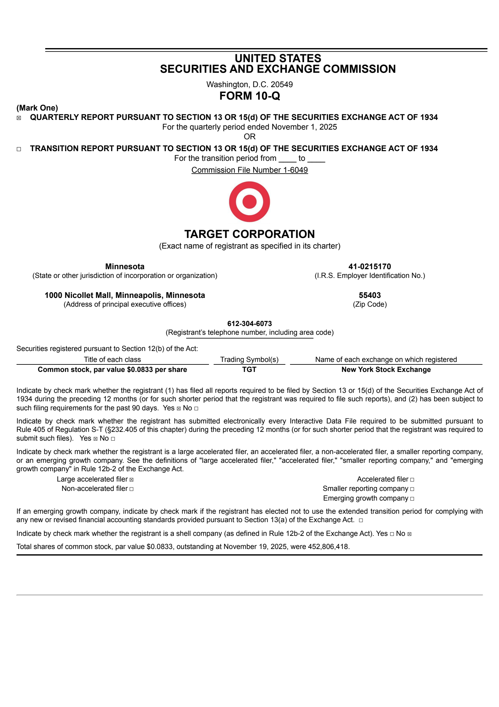 Target's Q3 2026 Quarterly Report