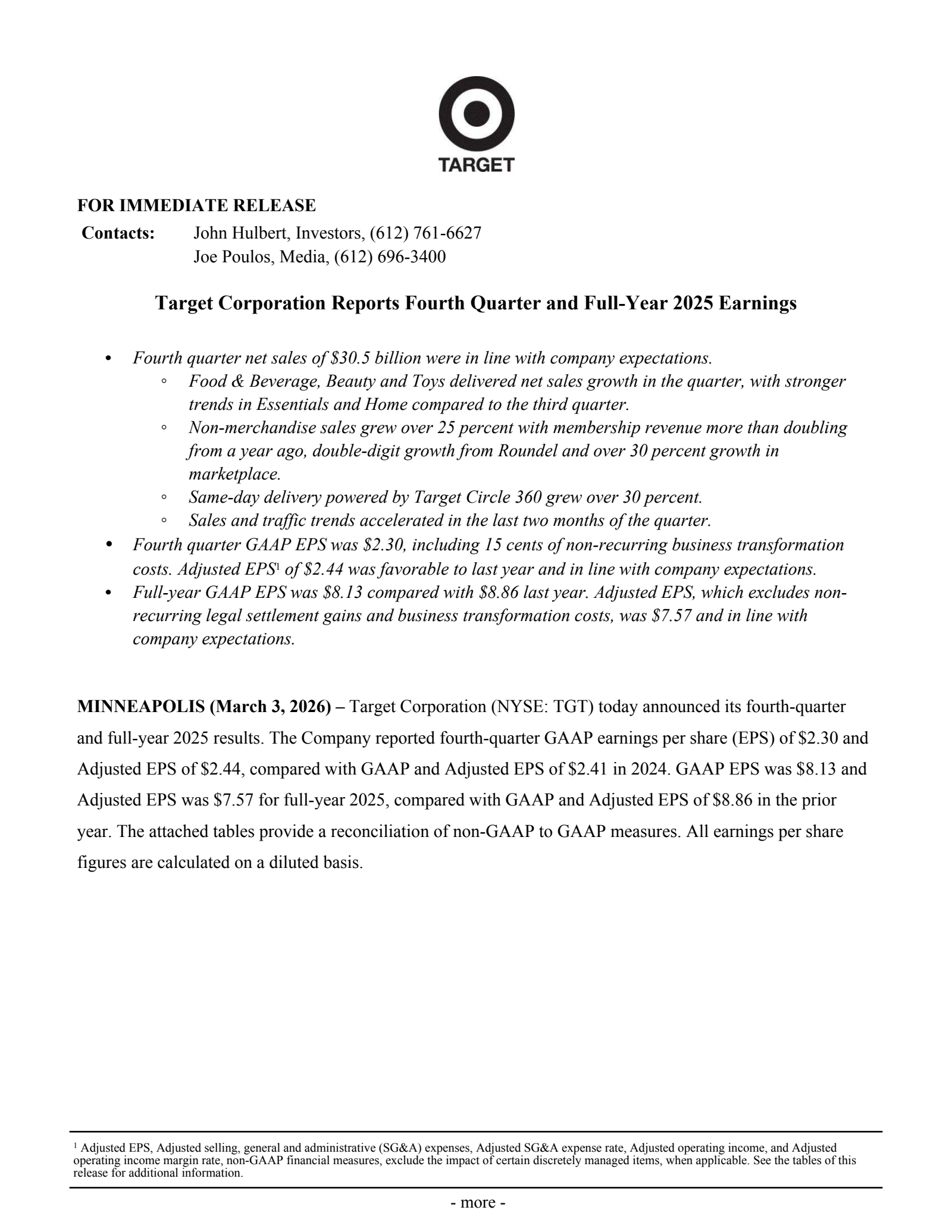 Target's Q4 2026 Press Release
