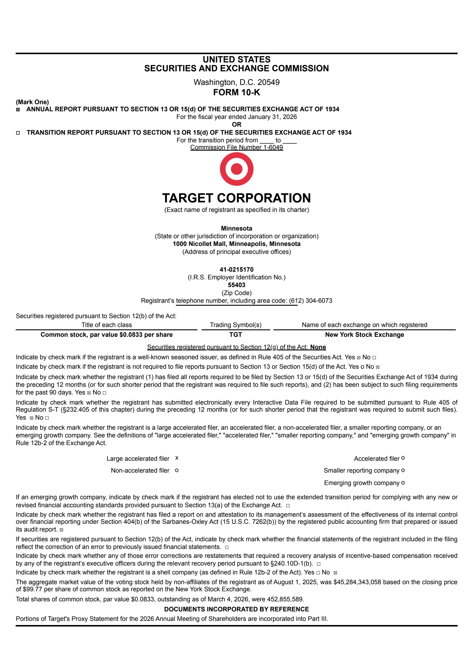 Target's Q4 2026 Annual report