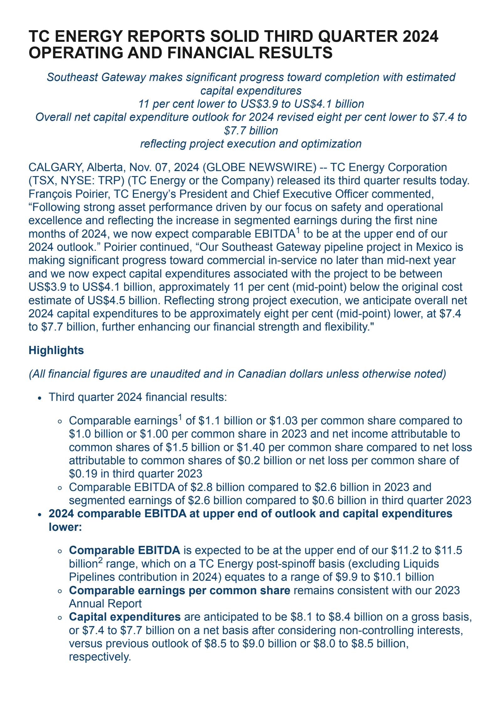 TC Energy's Q3 2024 Earnings Release