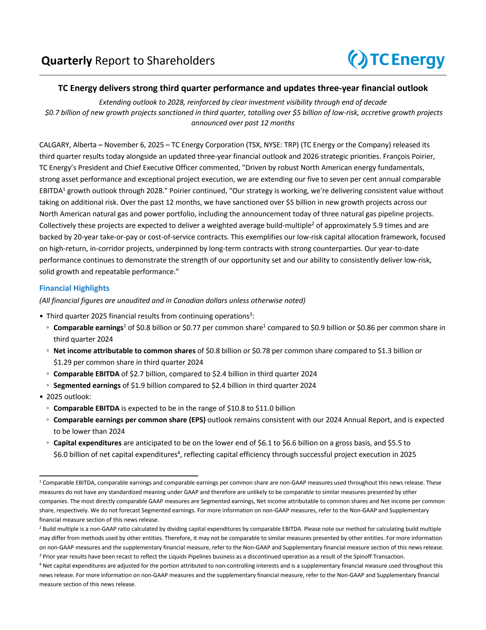TC Energy's Q3 2025 Interim report