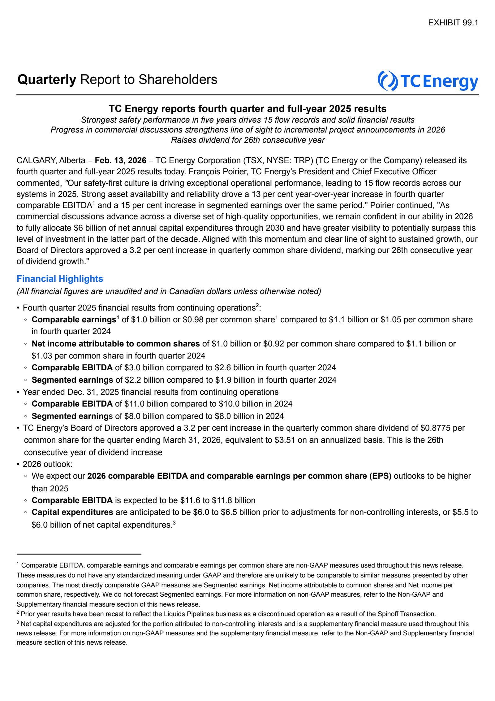 TC Energy's Q4 2025 Interim report