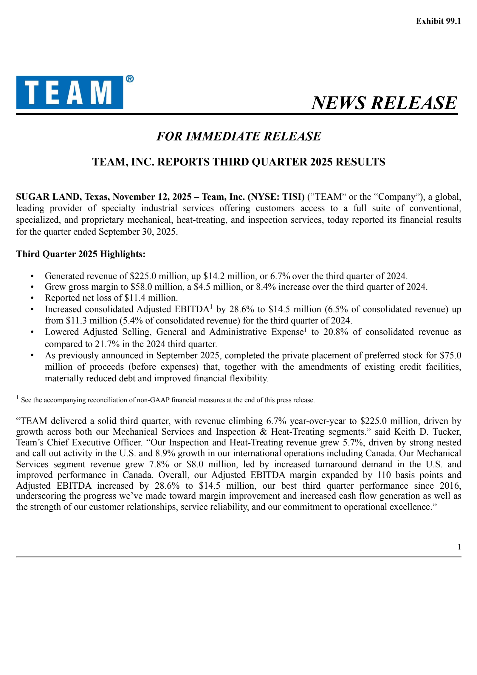 Team's Q3 2025 Earnings Release