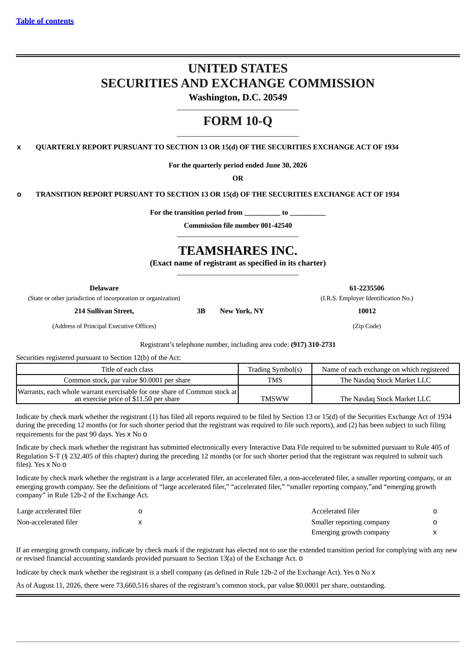 Live Oak Acquisition Corp. V's Q2 2026 Quarterly report