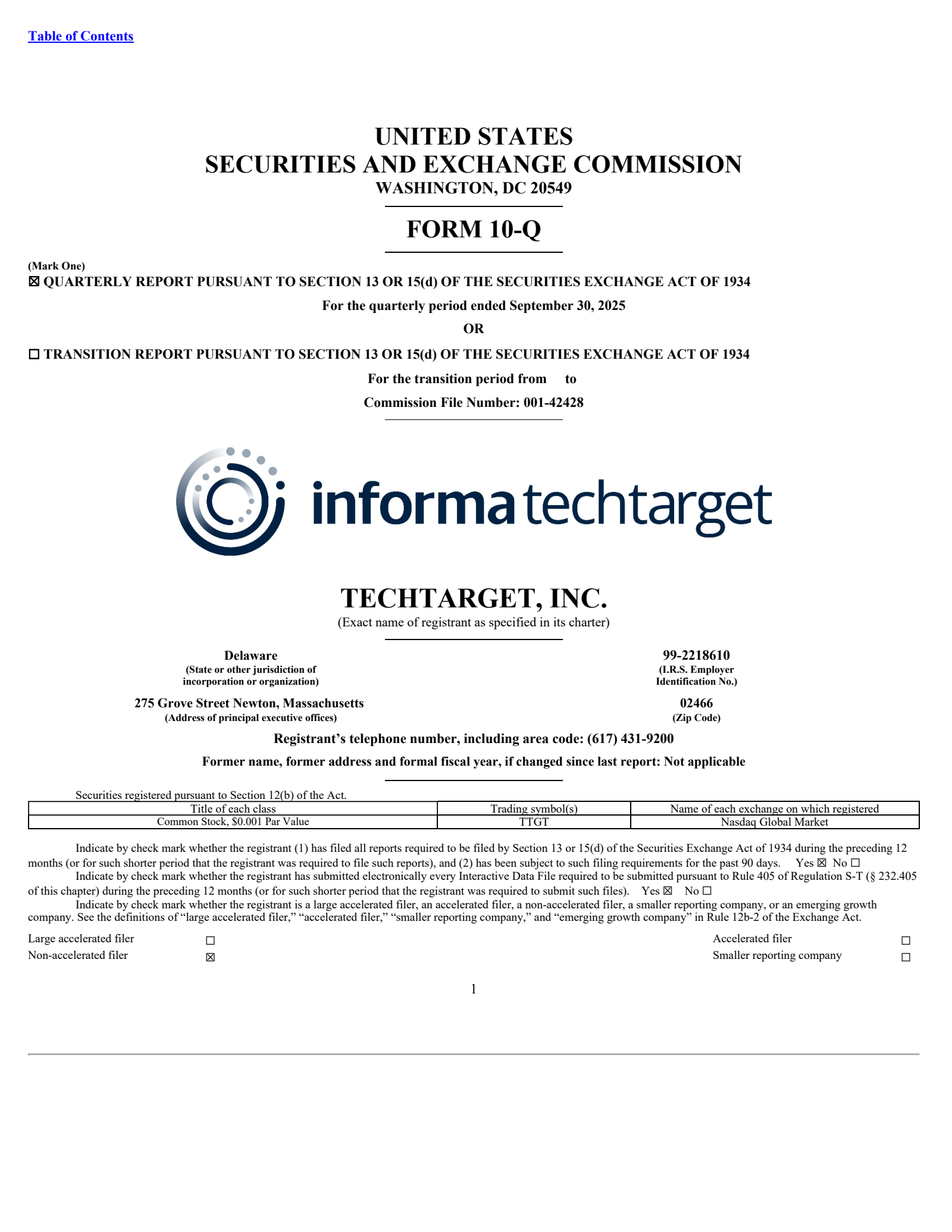 TechTarget's Q3 2025 Quarterly report