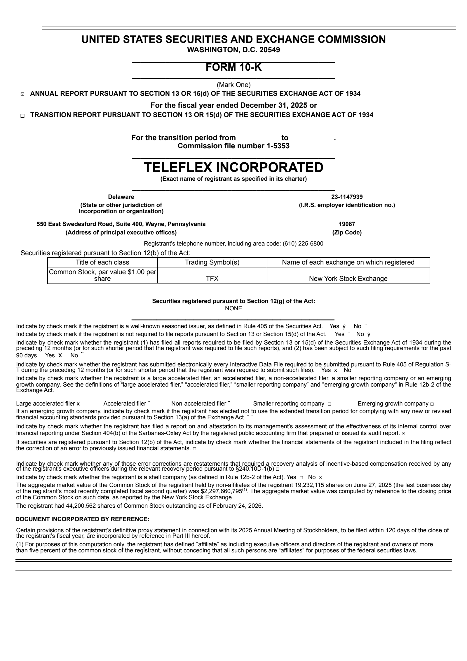 Teleflex's Q4 2025 Annual report