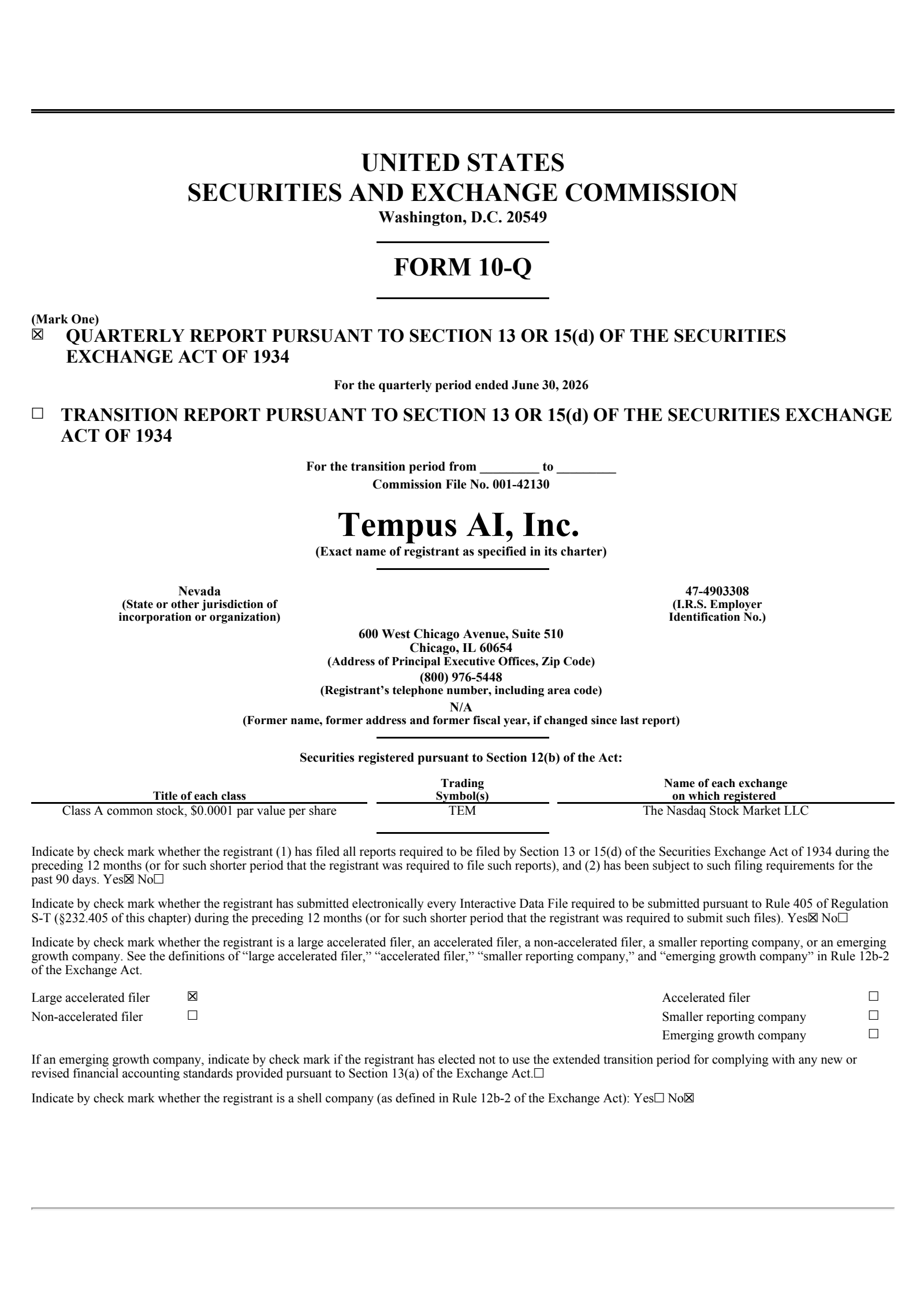 Tempus AI's Q2 2026 Quarterly report