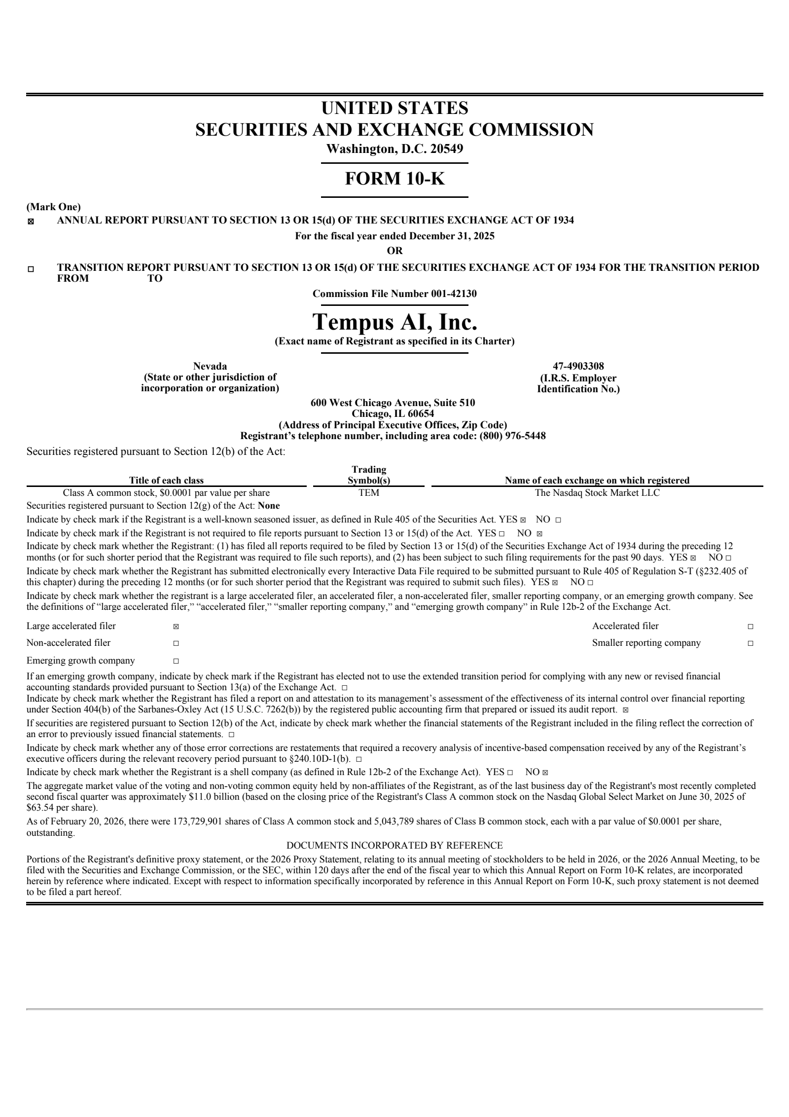 Tempus AI's Q4 2025 Annual report