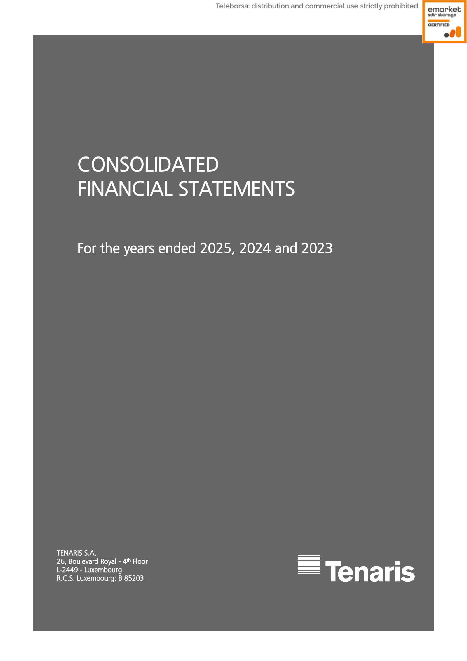 Tenaris' Q4 2025 Interim report