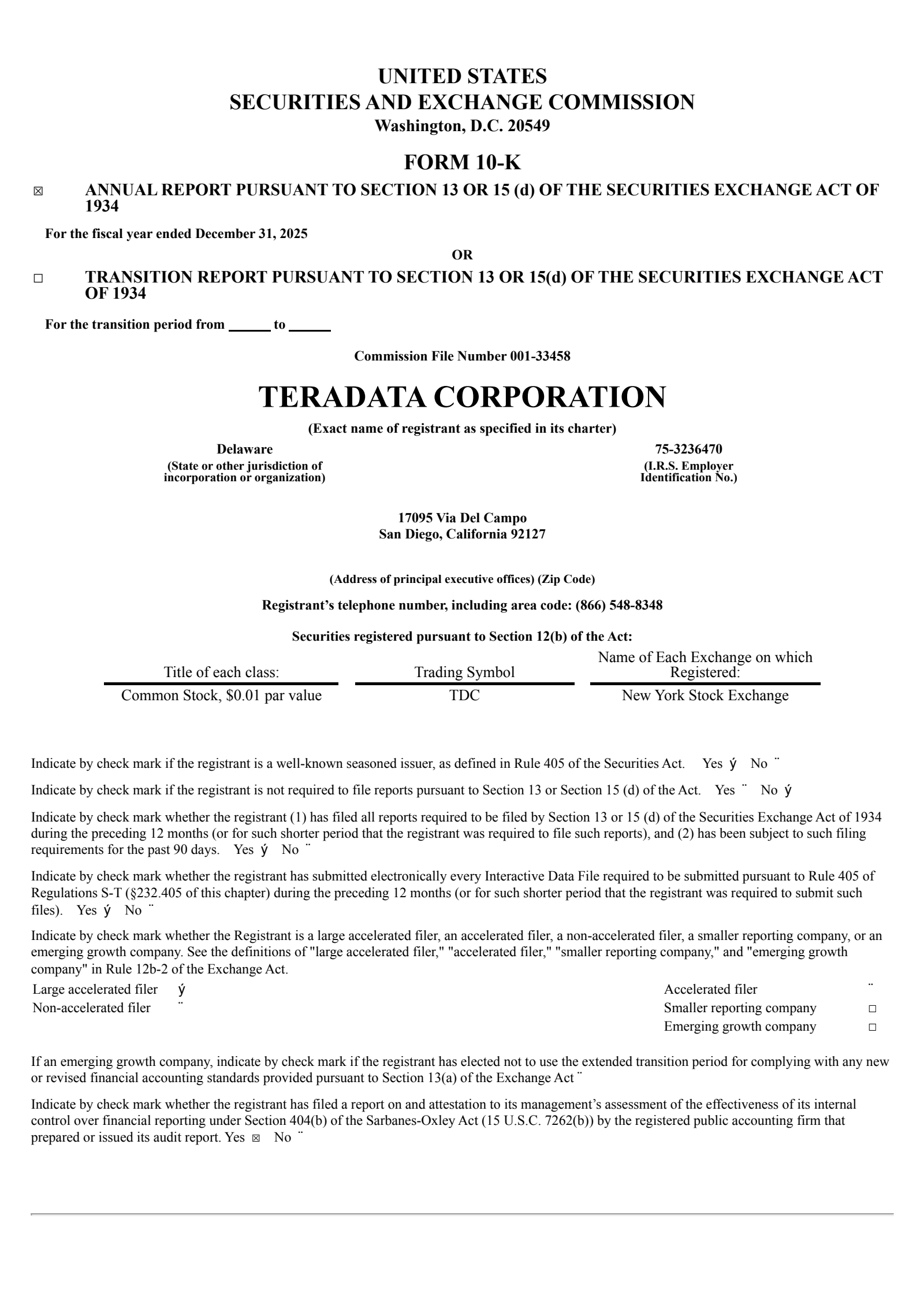Teradata's Q4 2025 Annual report