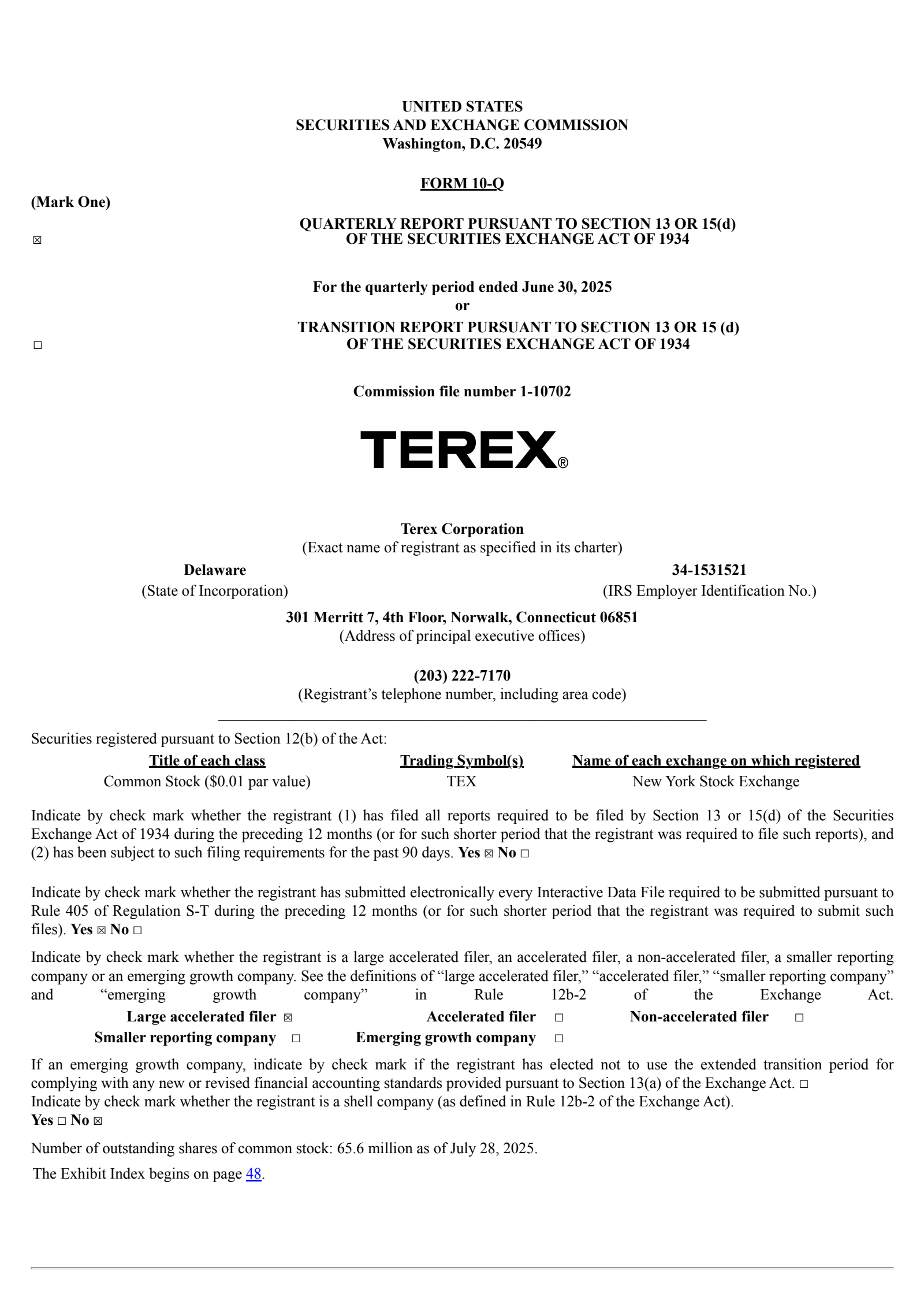 Terex's Q2 2025 Quarterly report