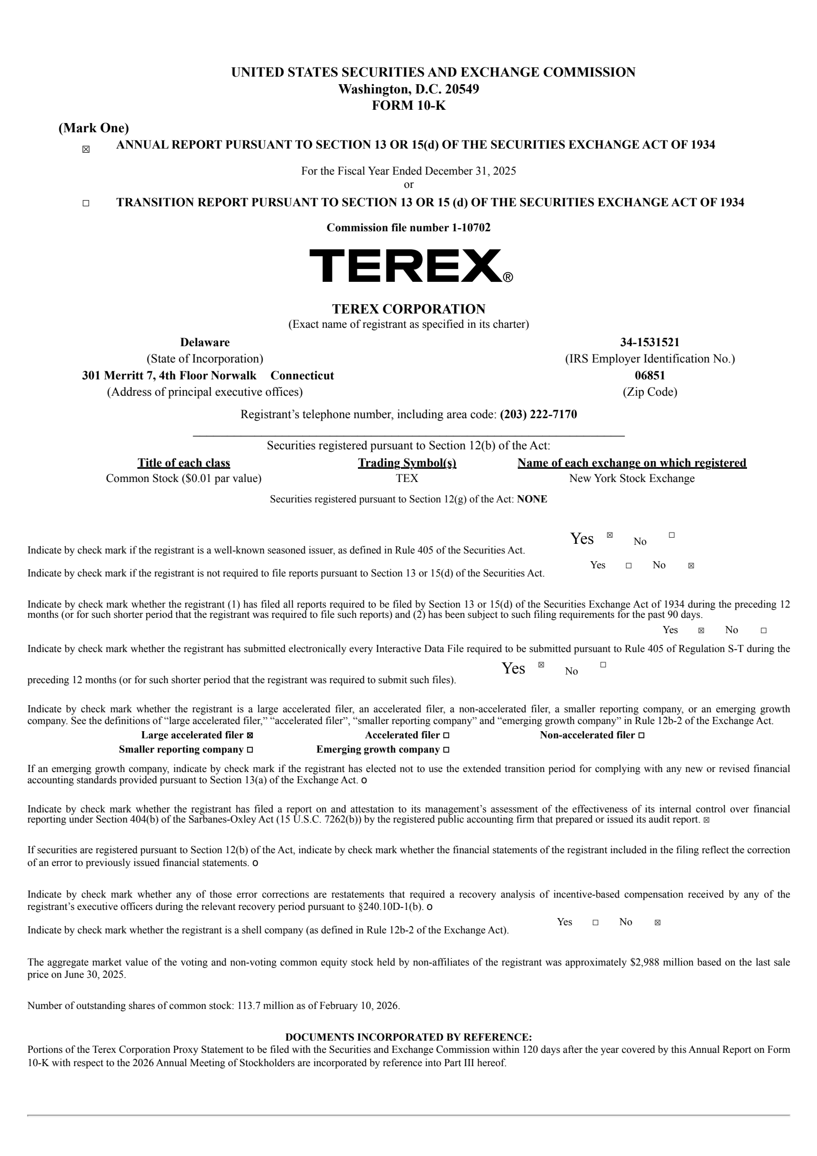 Terex's Q4 2025 Annual report