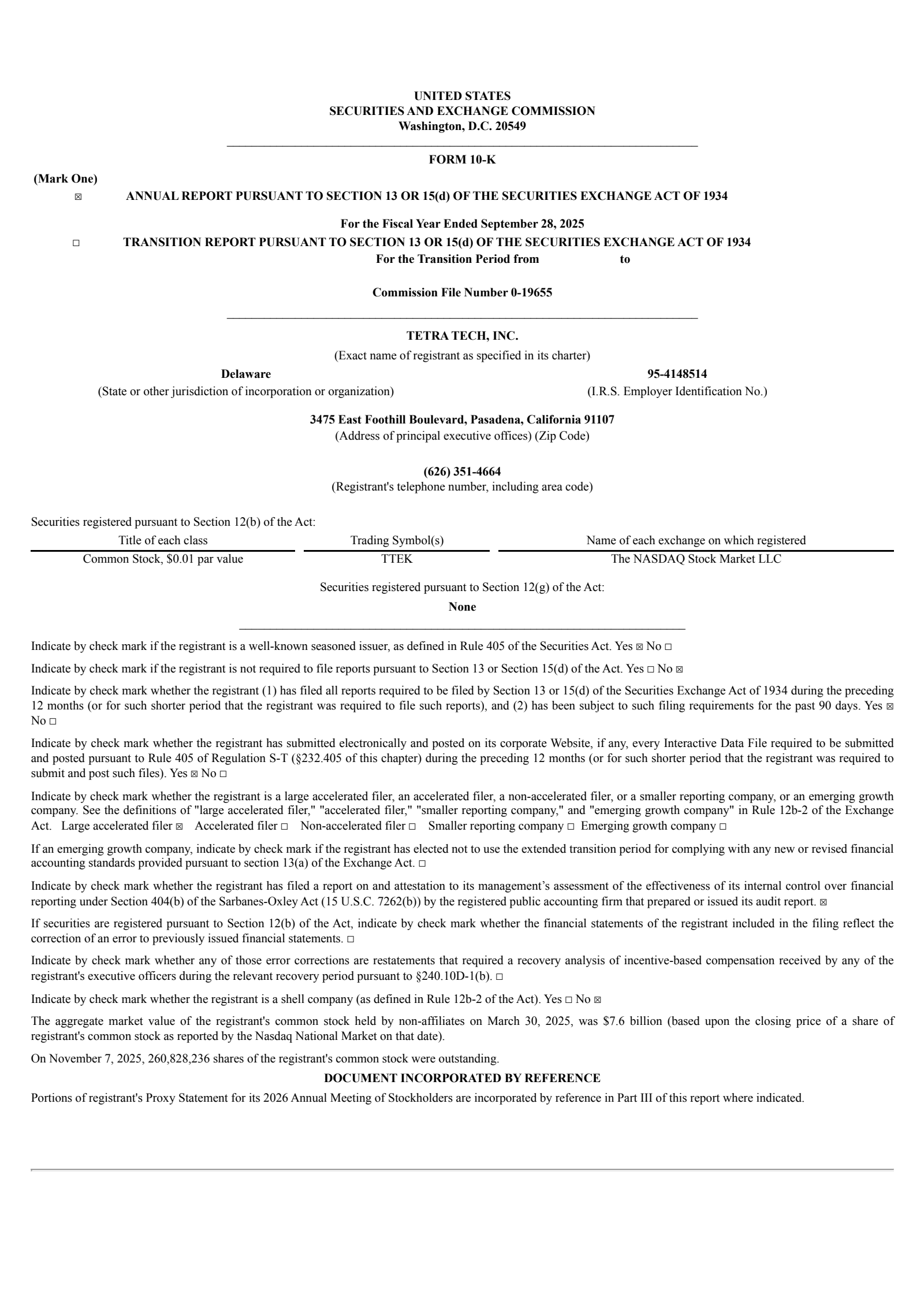 Tetra Tech's Q4 2025 Annual Report