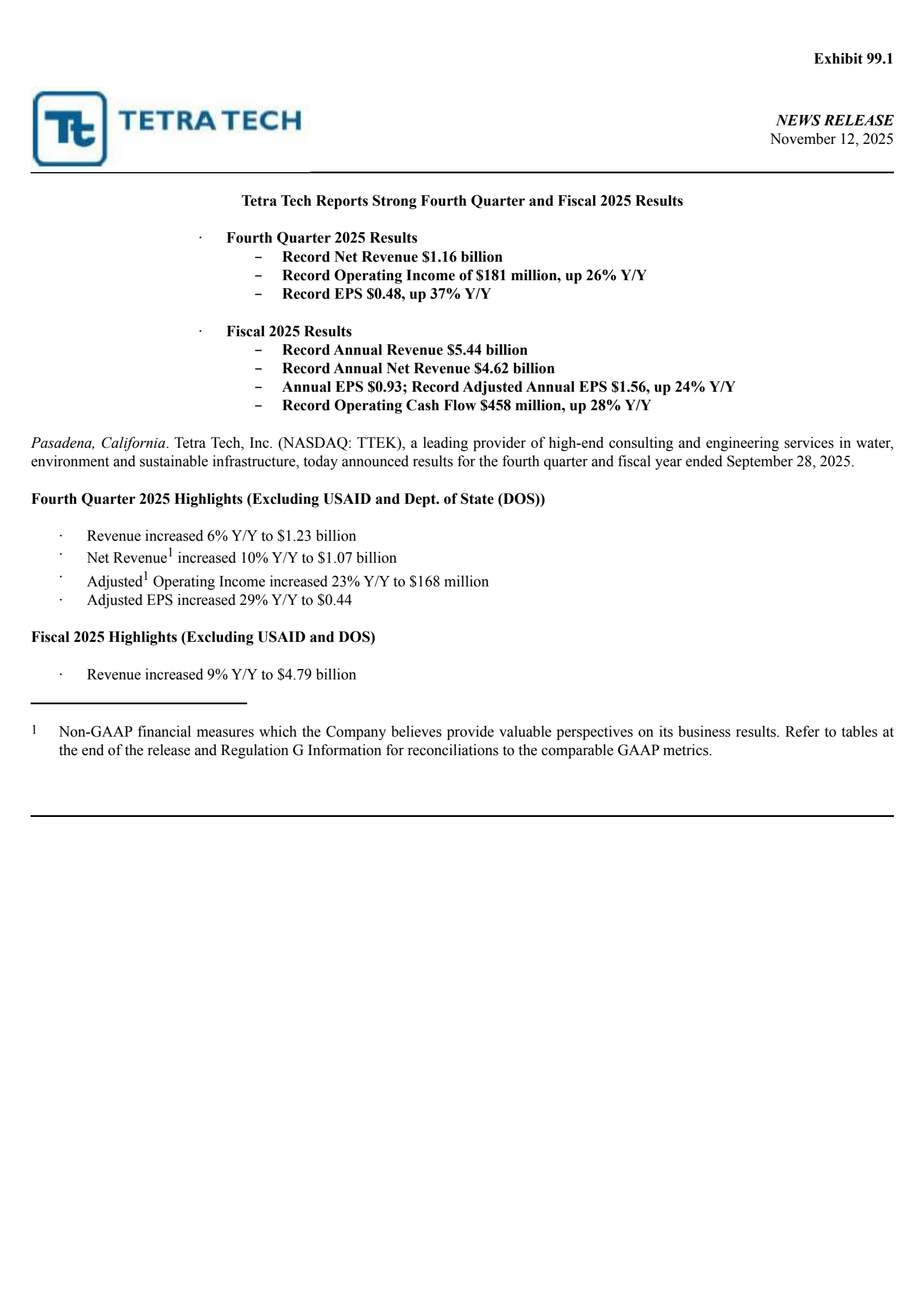 Tetra Tech's Q4 2025 Earnings Release