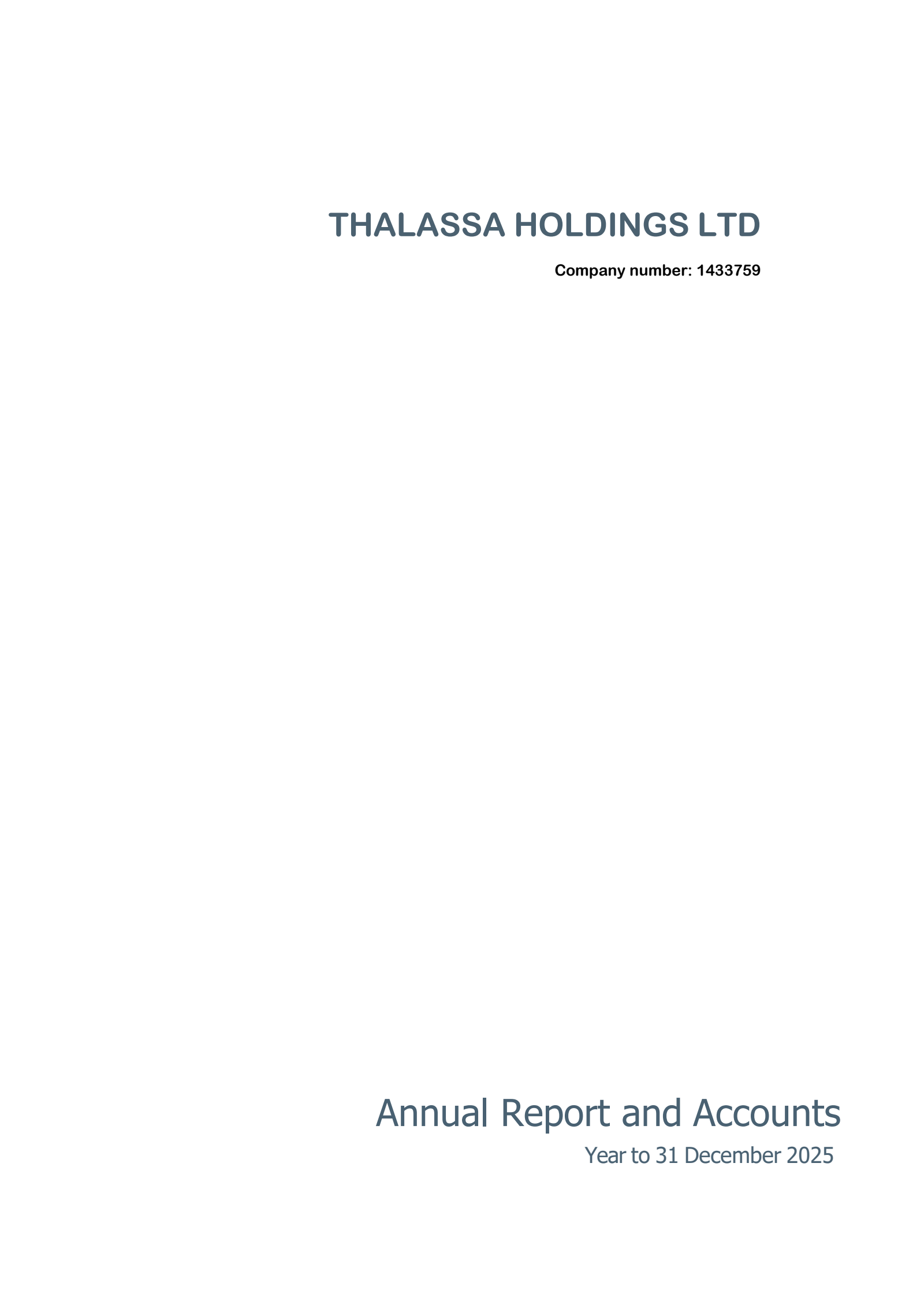 Thalassa's H2 2025 Annual report
