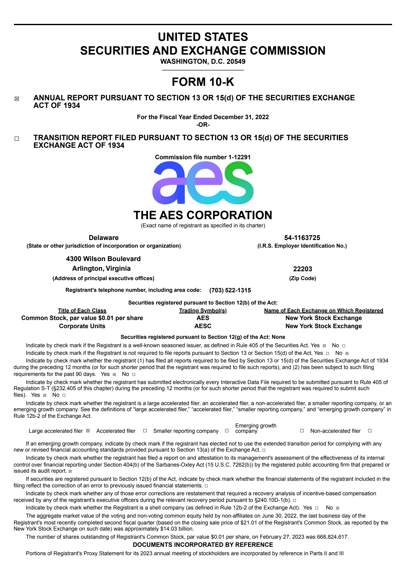AES's Q4 2022 Annual report