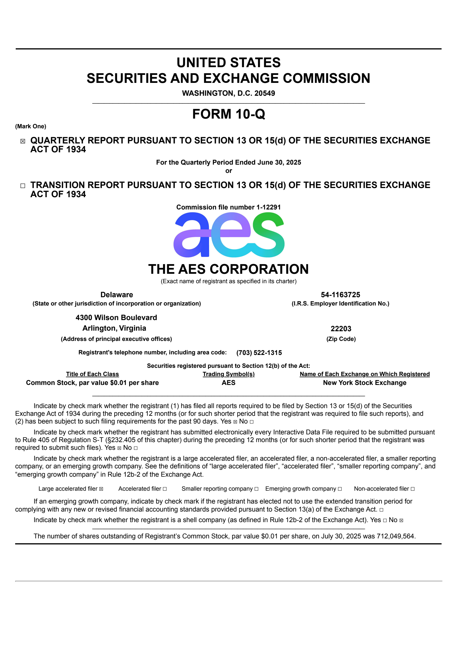 AES's Q2 2025 Quarterly report