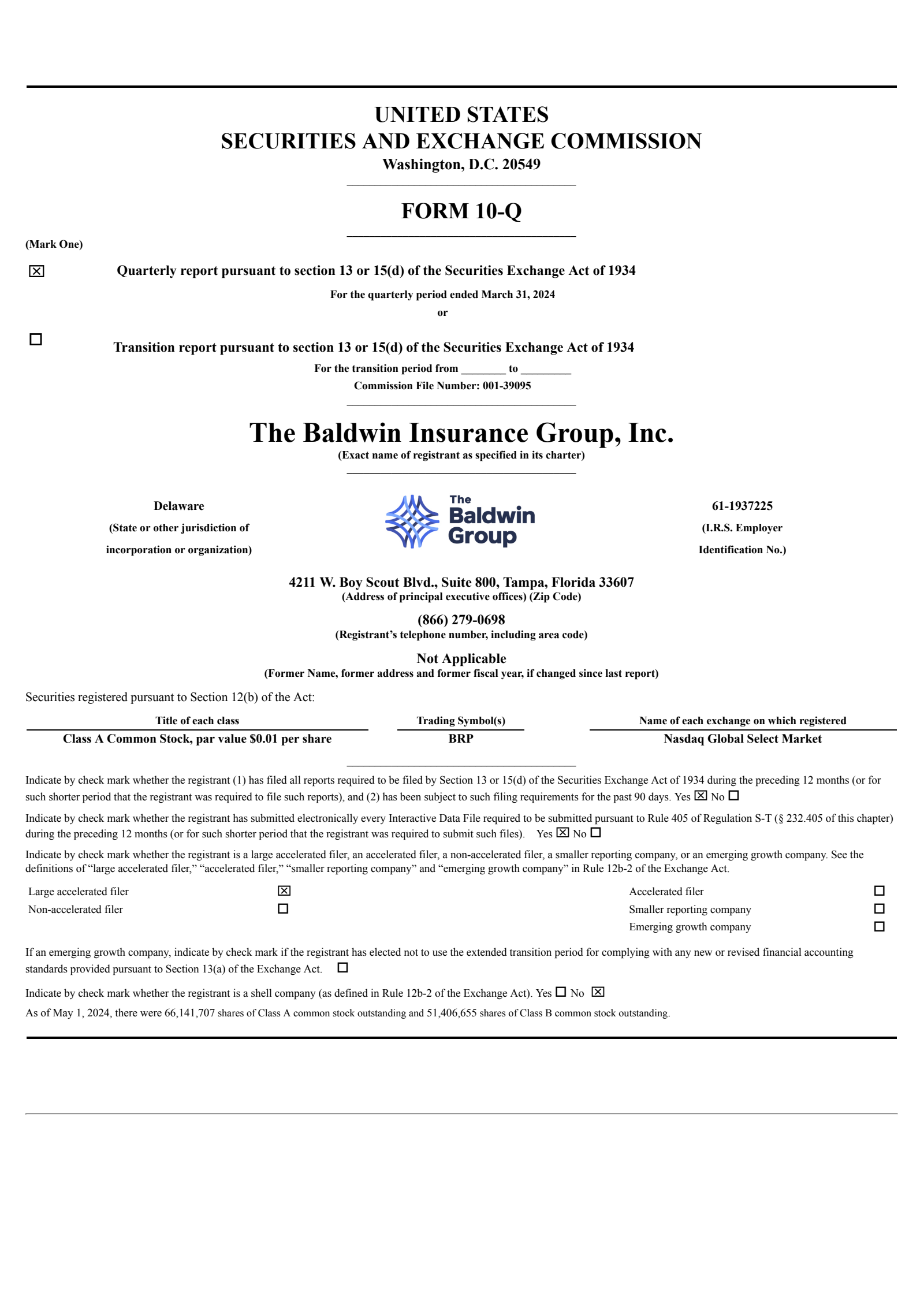 Baldwin Insurance Group's Q1 2024 Quarterly Report