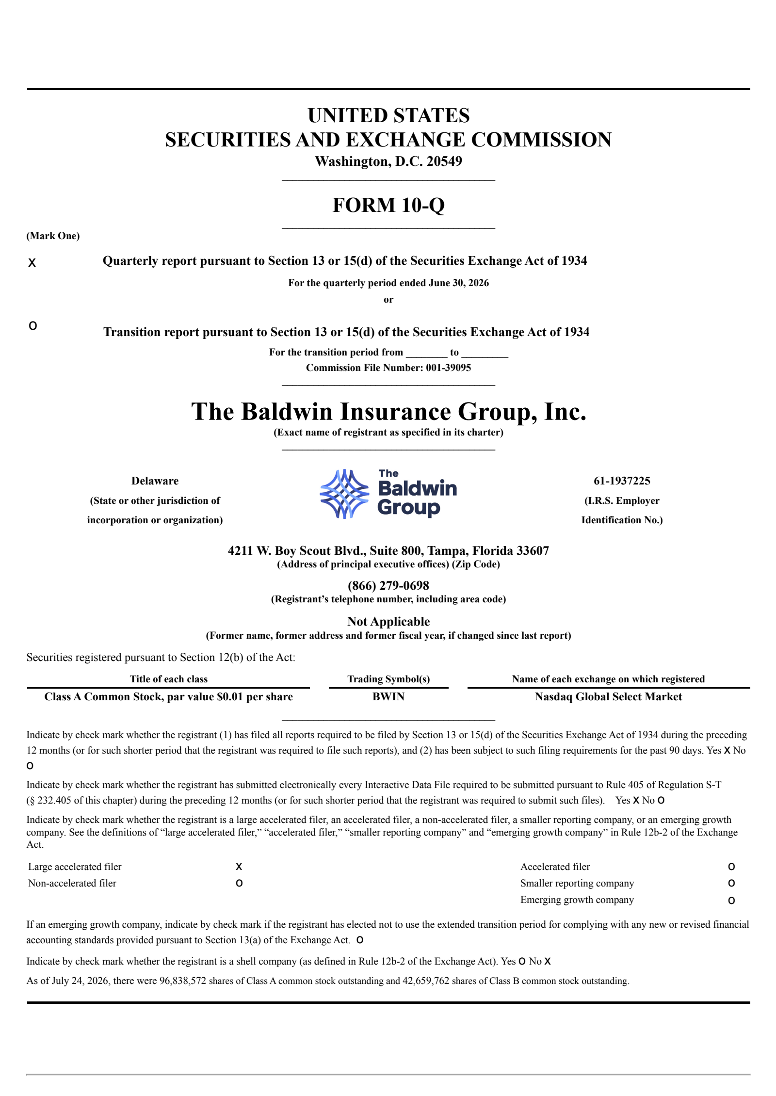 Baldwin Insurance Group's Q2 2026 Quarterly report