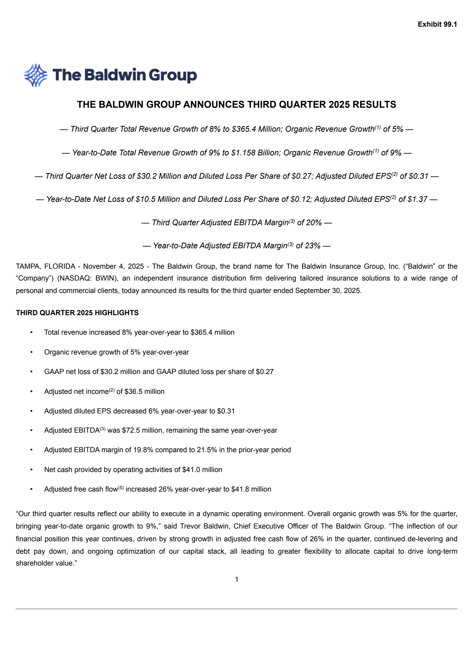 Baldwin Insurance Group's Q3 2025 Earnings Release
