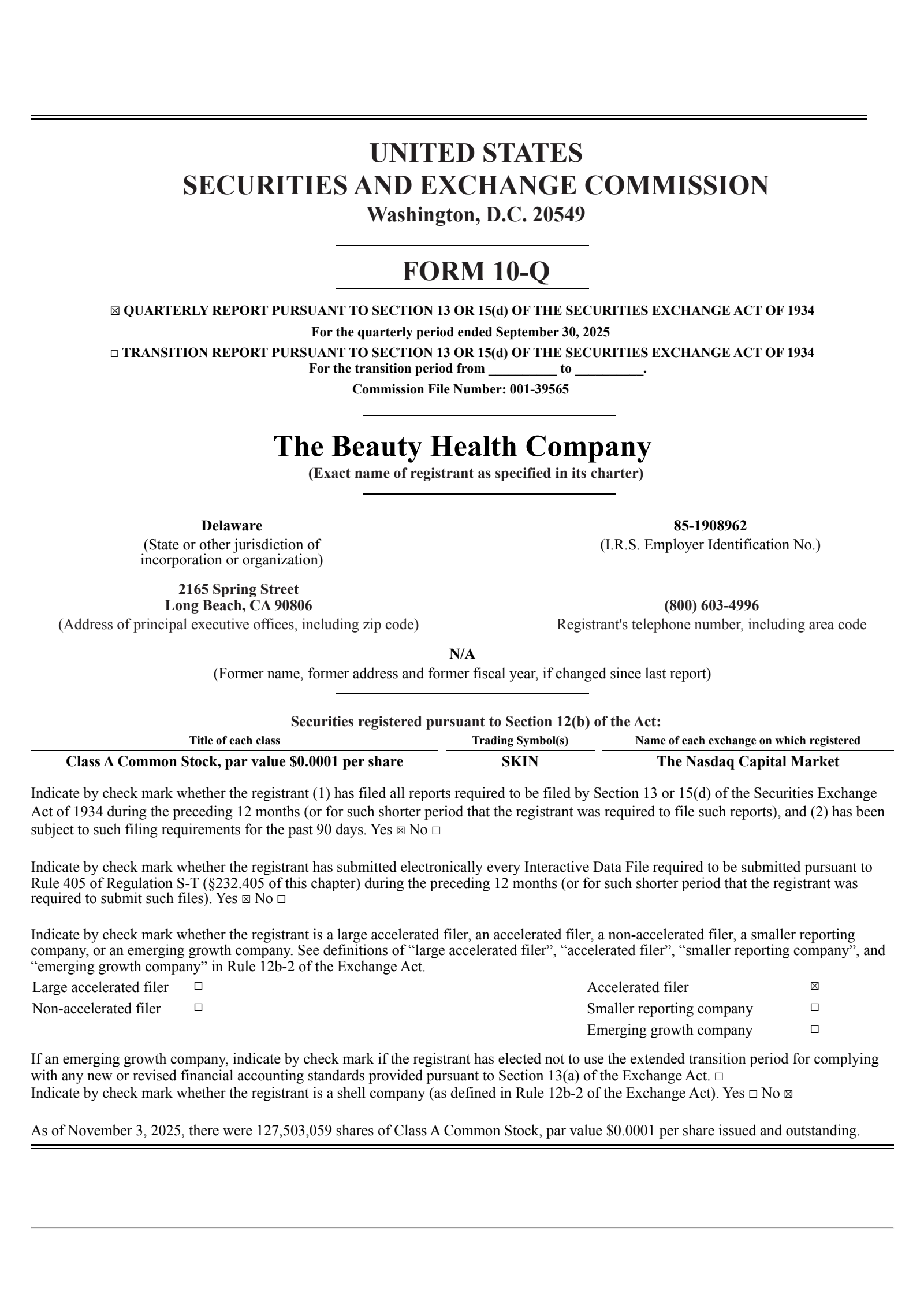 Beauty Health's Q3 2025 Quarterly Report