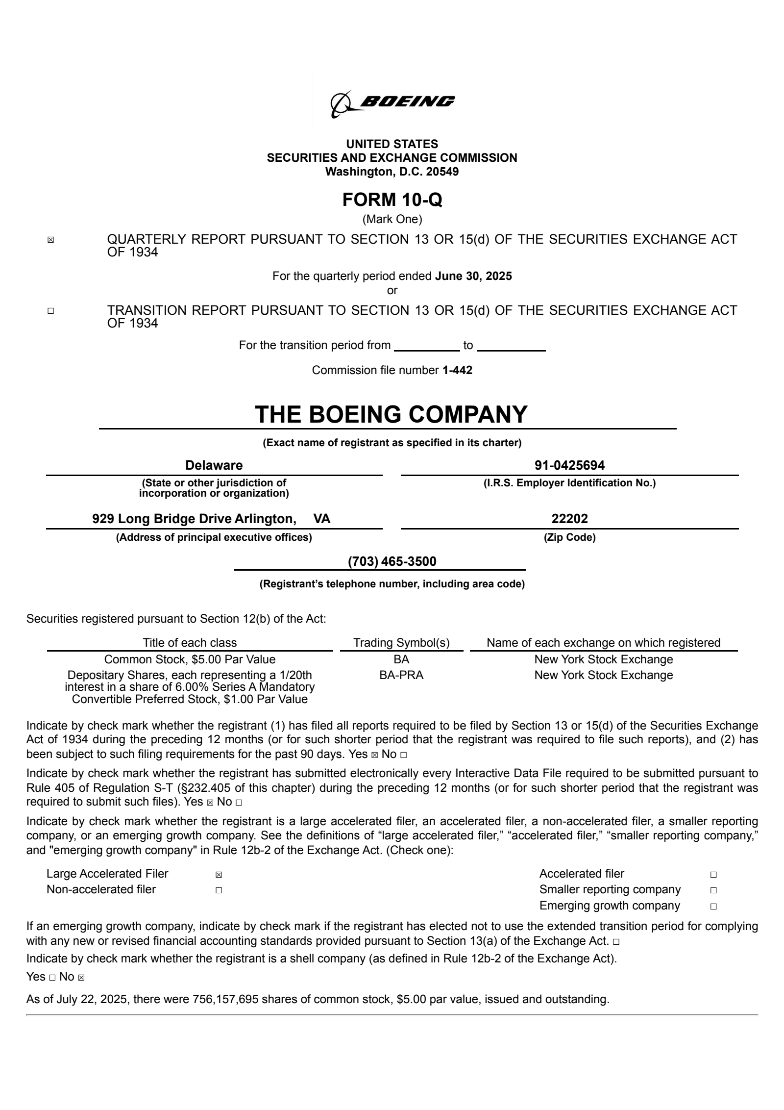 Boeing's Q2 2025 Quarterly report