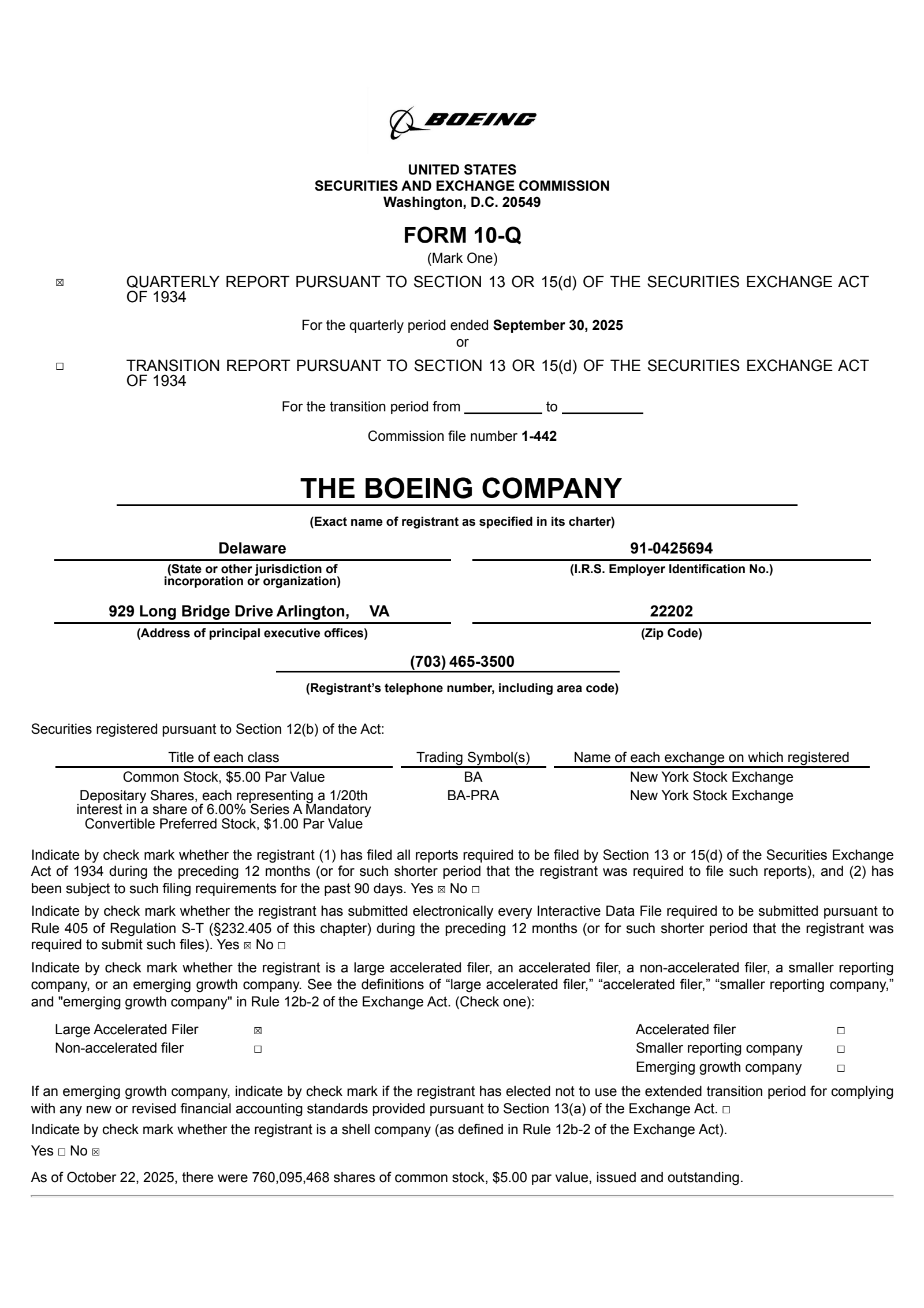 Boeing's Q3 2025 Quarterly Report