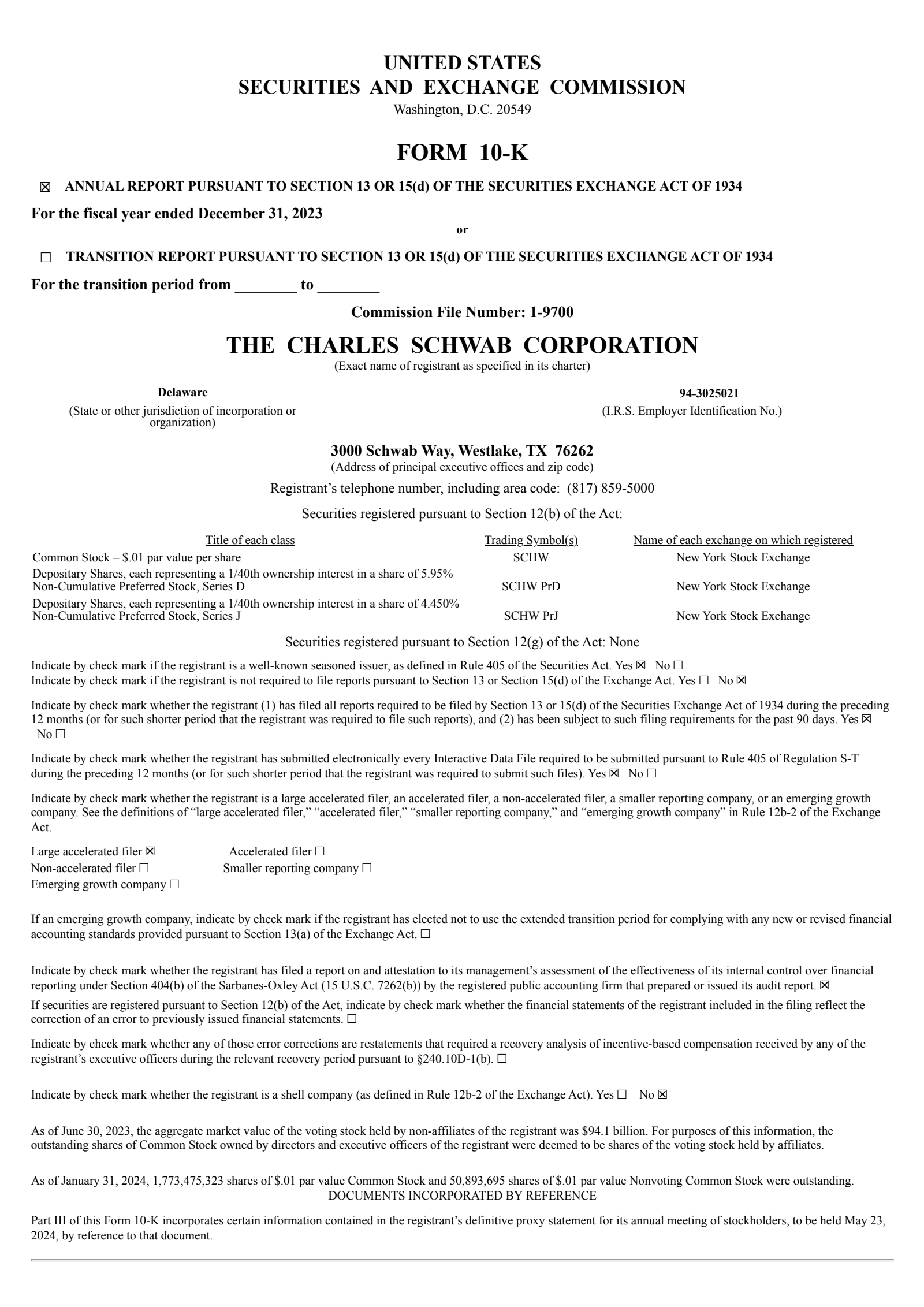Charles Schwab's Q4 2023 Annual report