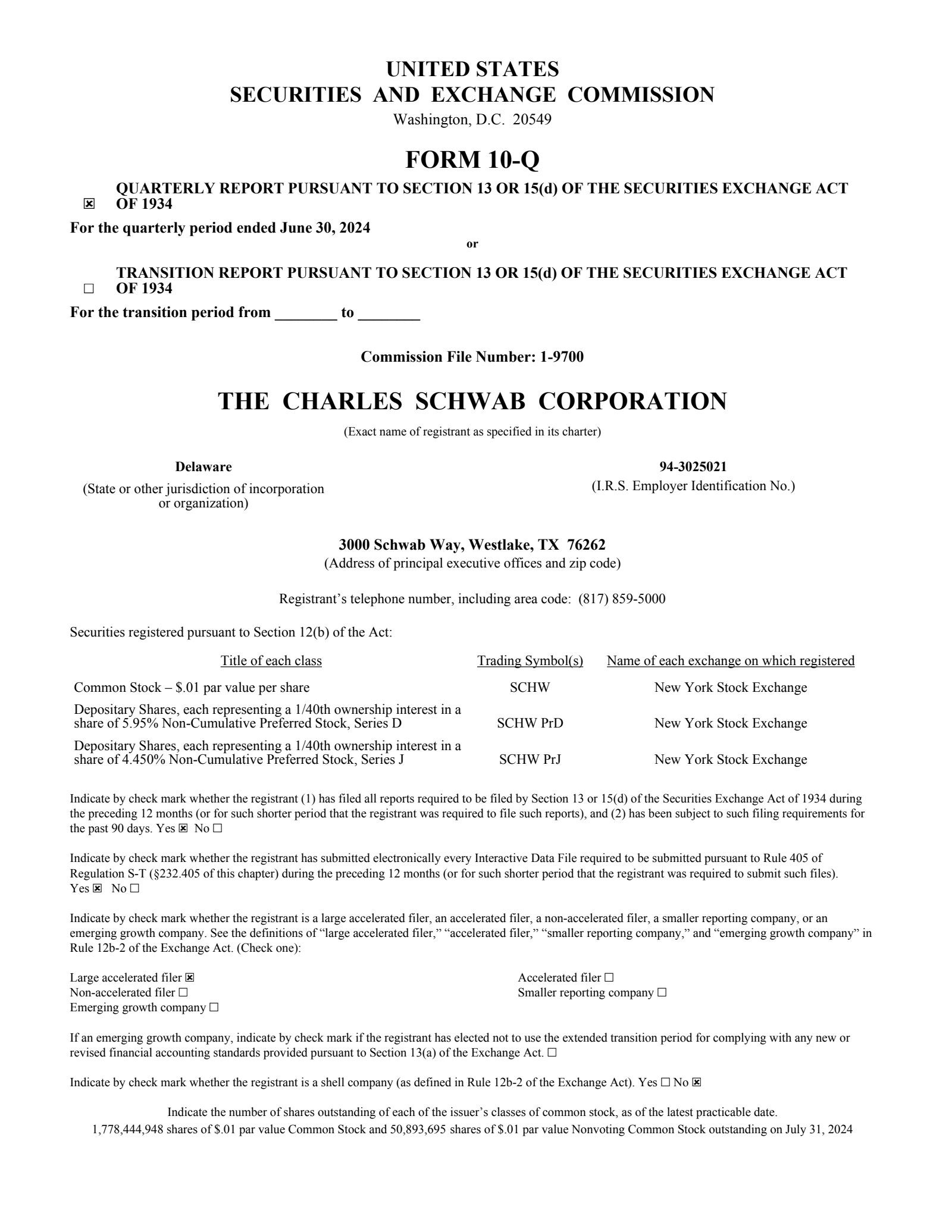 Charles Schwab's Q2 2024 Quarterly report