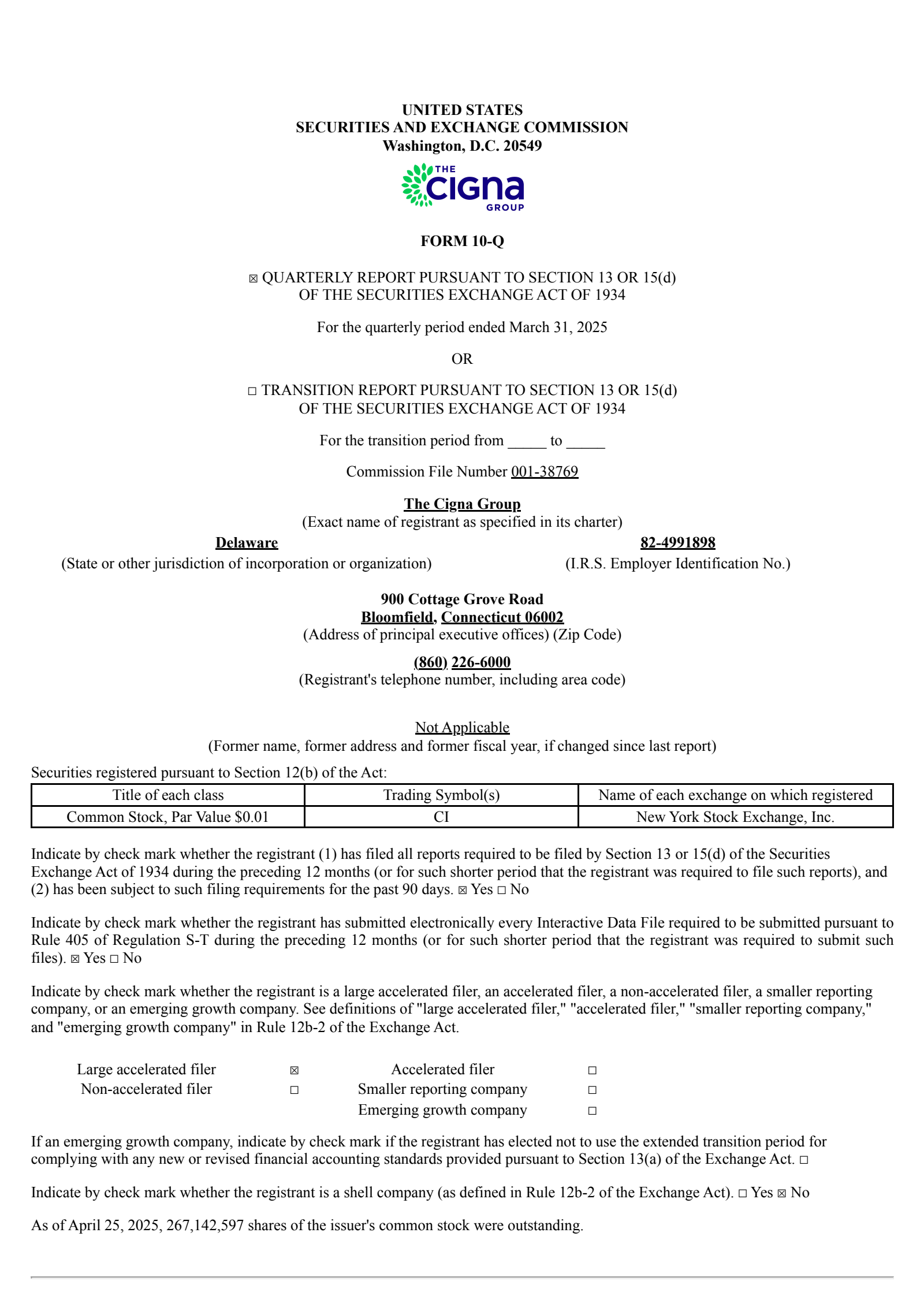 The Cigna Group's Q1 2025 Quarterly report