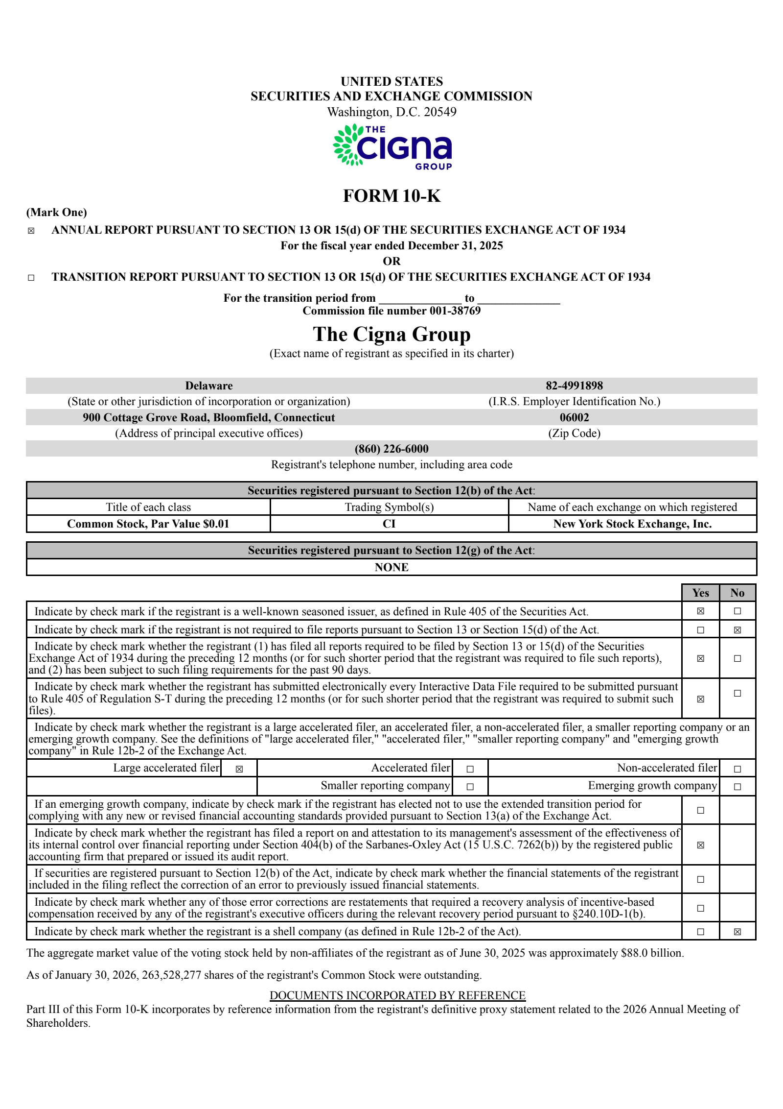 CI Q4 2025 Earnings Report on 2/5/2026