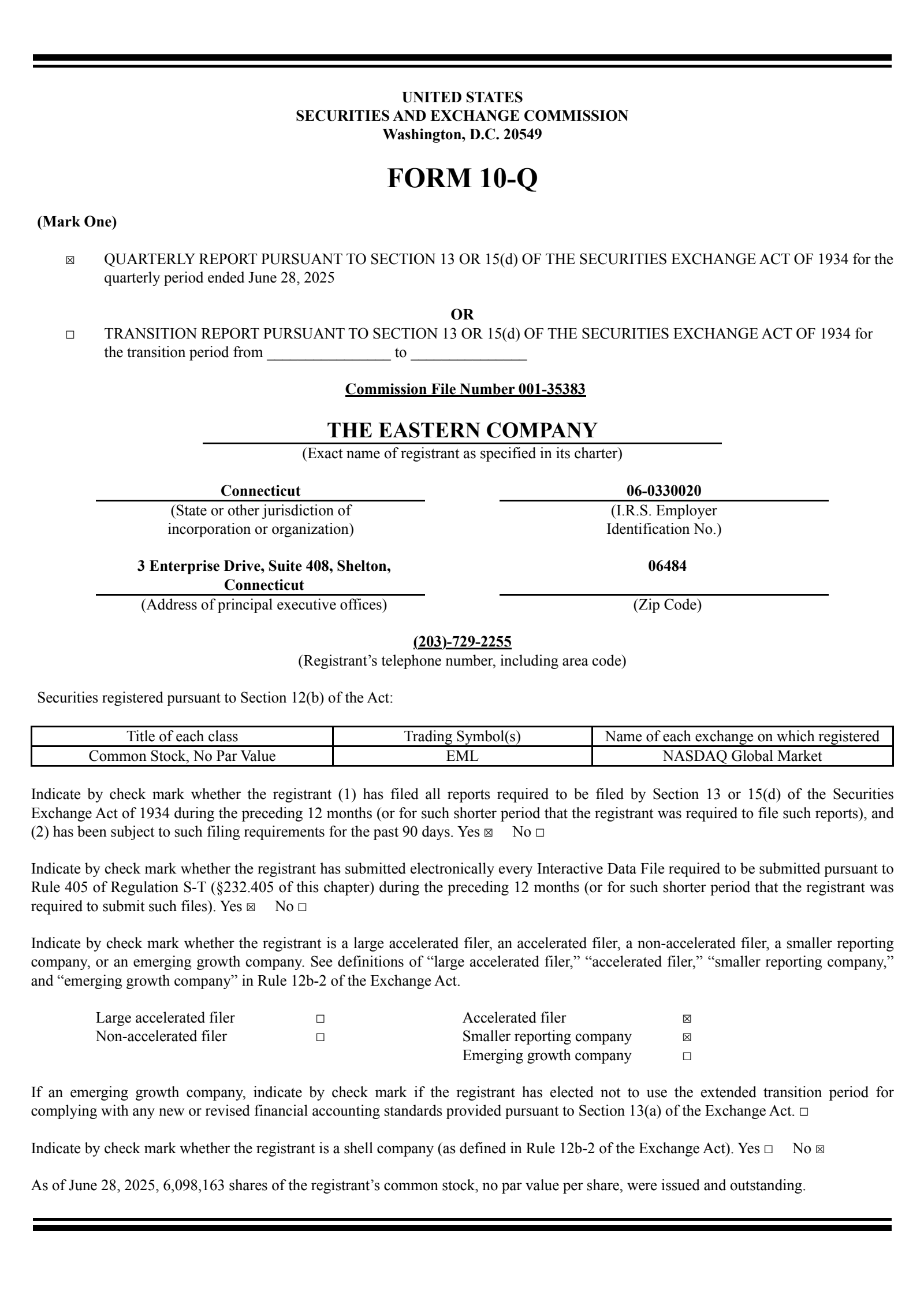 Eastern's Q2 2025 Quarterly report
