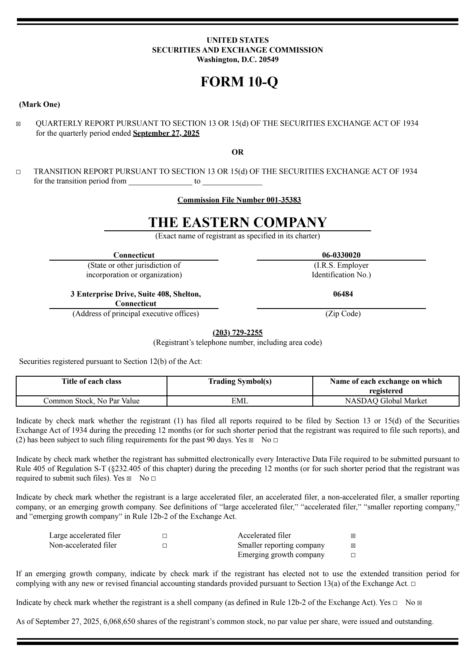 Eastern's Q3 2025 Quarterly Report