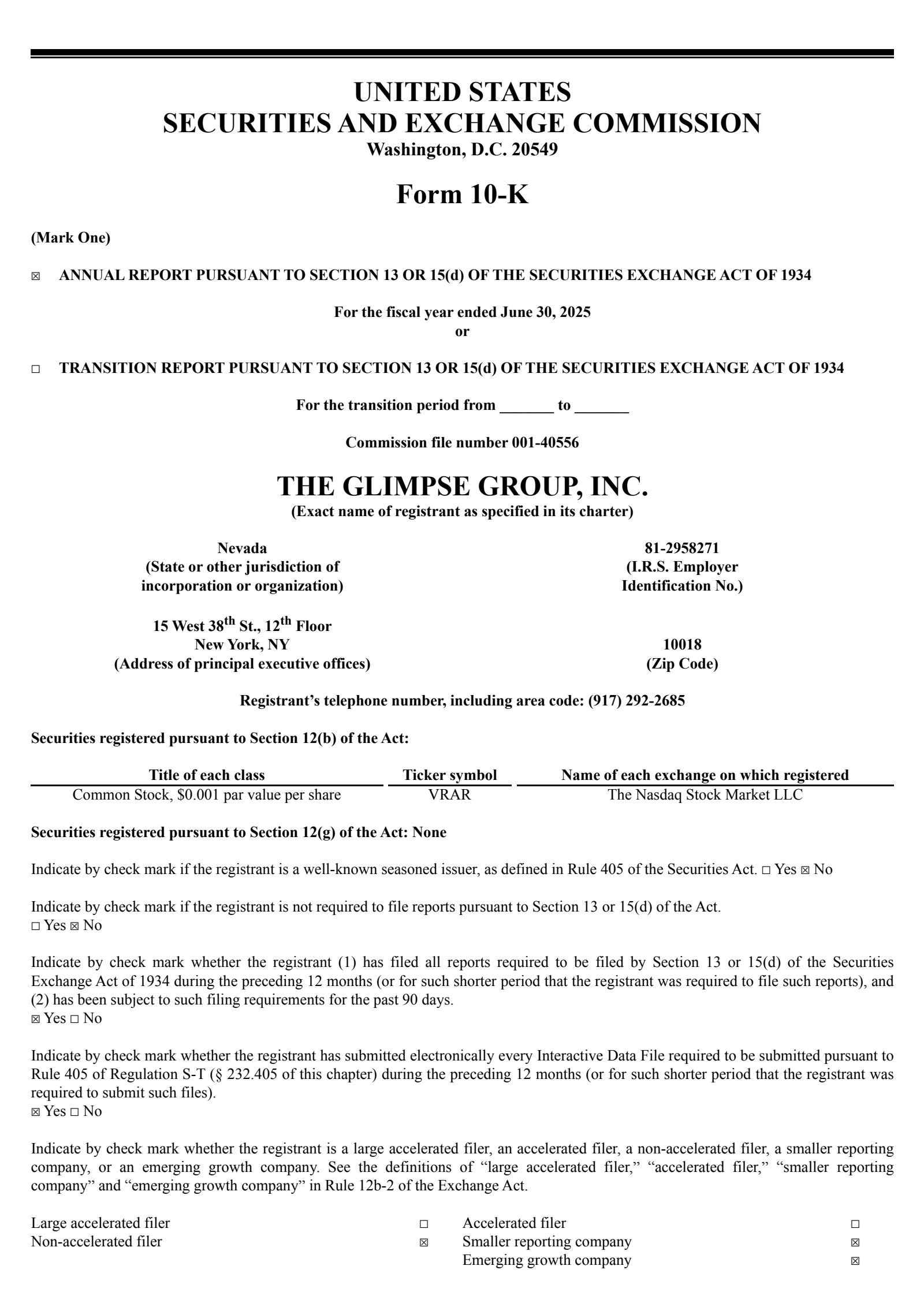 The Glimpse Group's Q4 2025 Annual Report