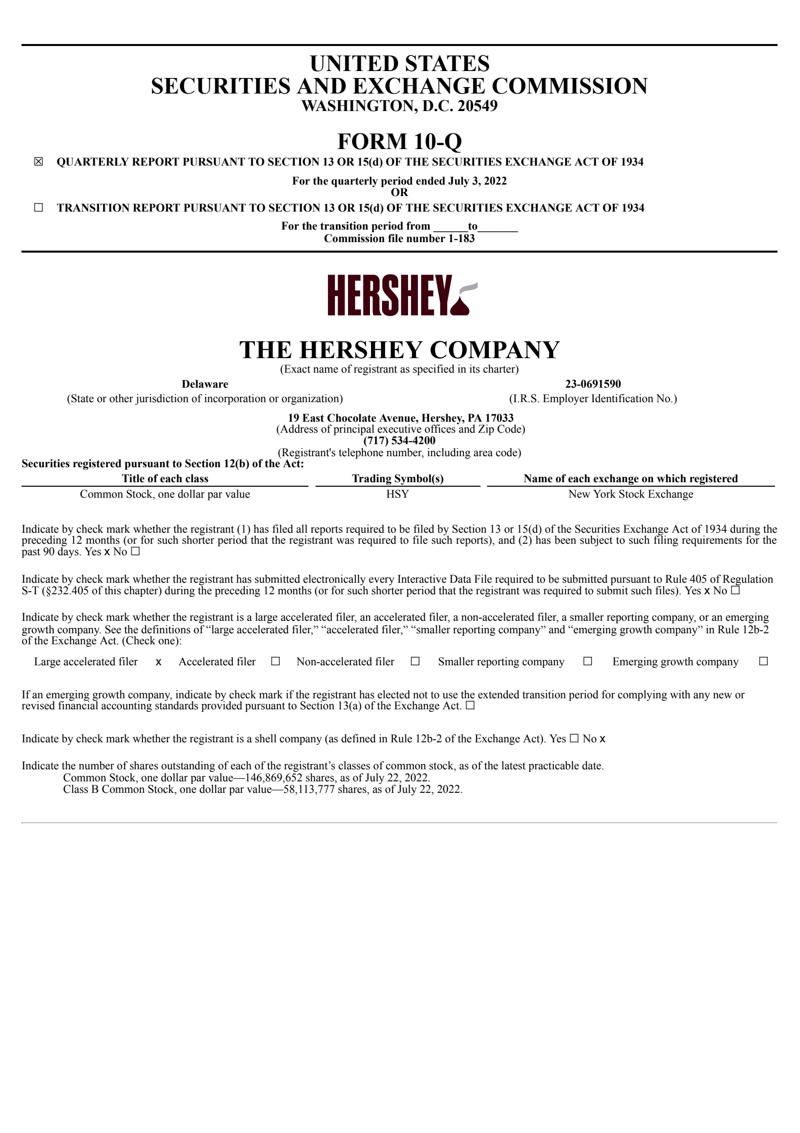 Hershey's Q2 2022 [Q&A] Quarterly Report