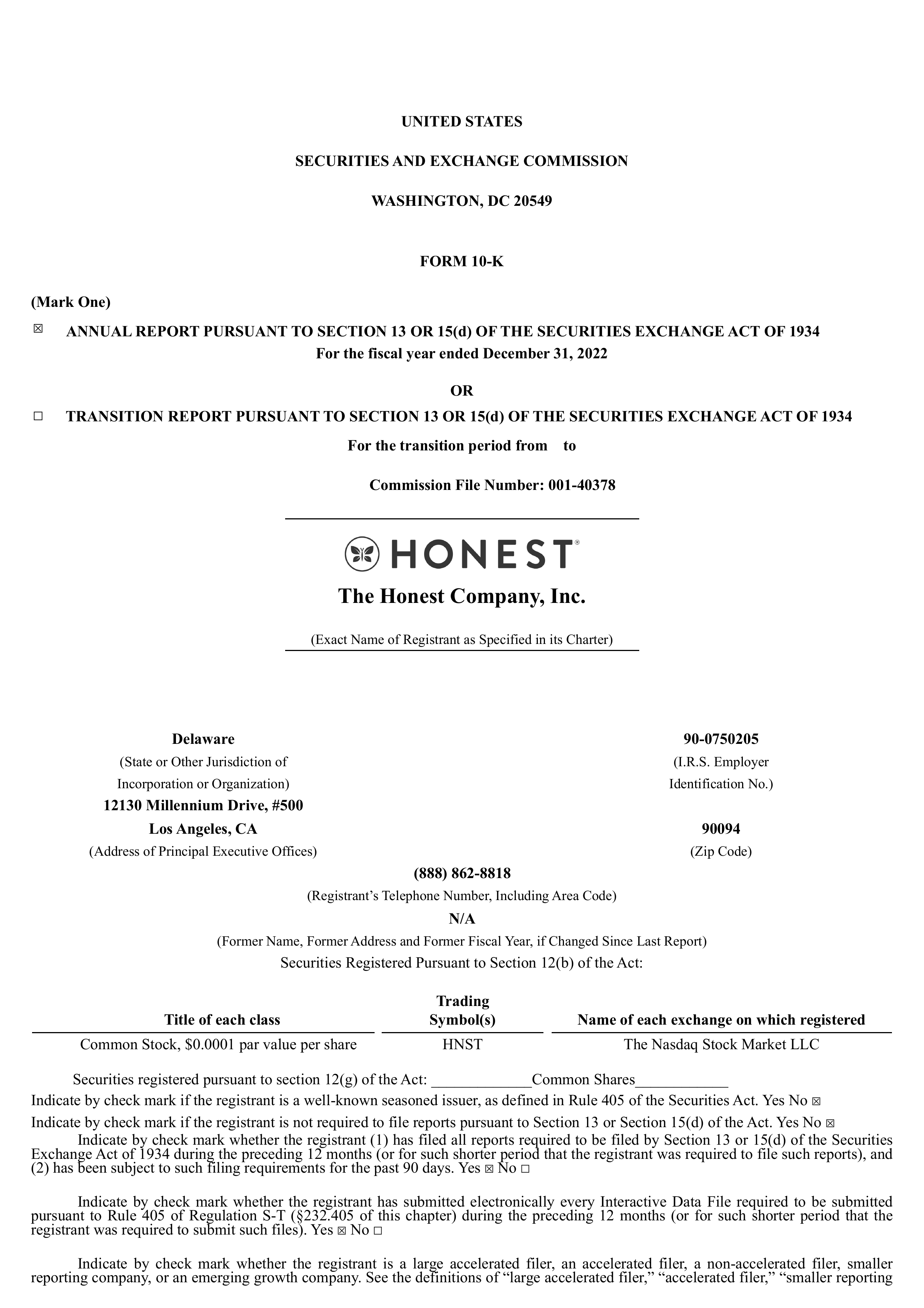 Honest's Q4 2022 Annual report