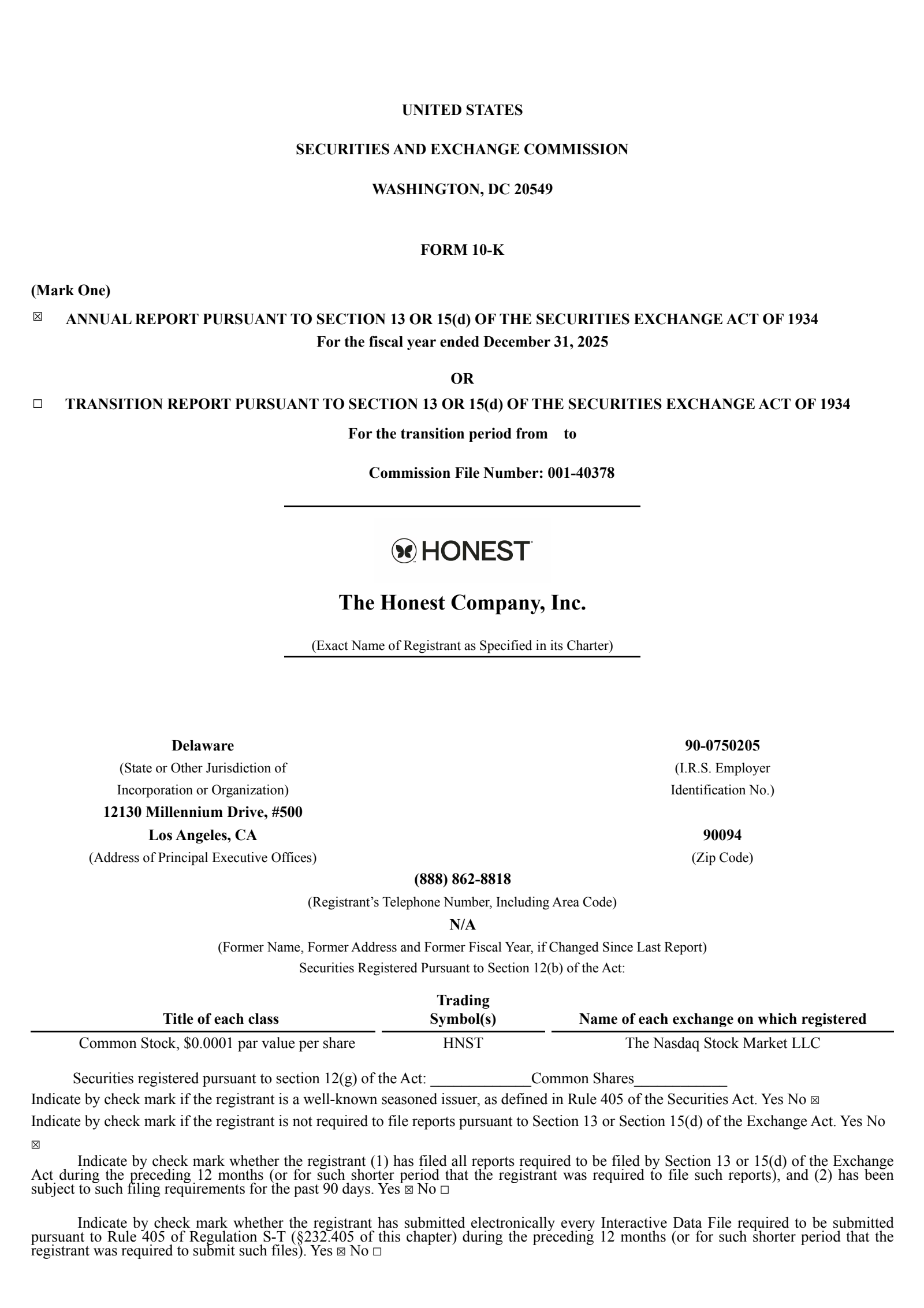 Honest's Q4 2025 Annual report