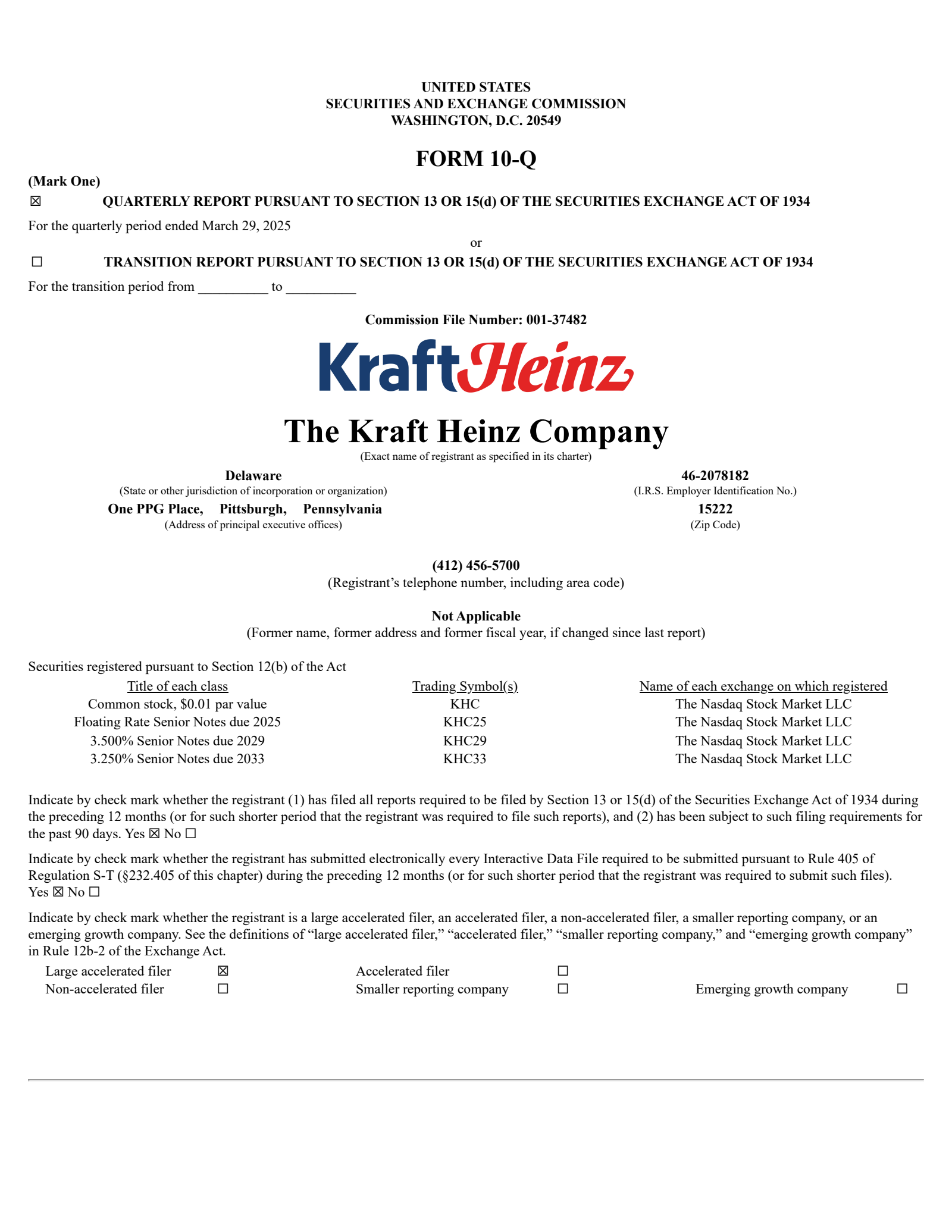 Kraft Heinz's Q1 2025 Prepared Remarks Quarterly report