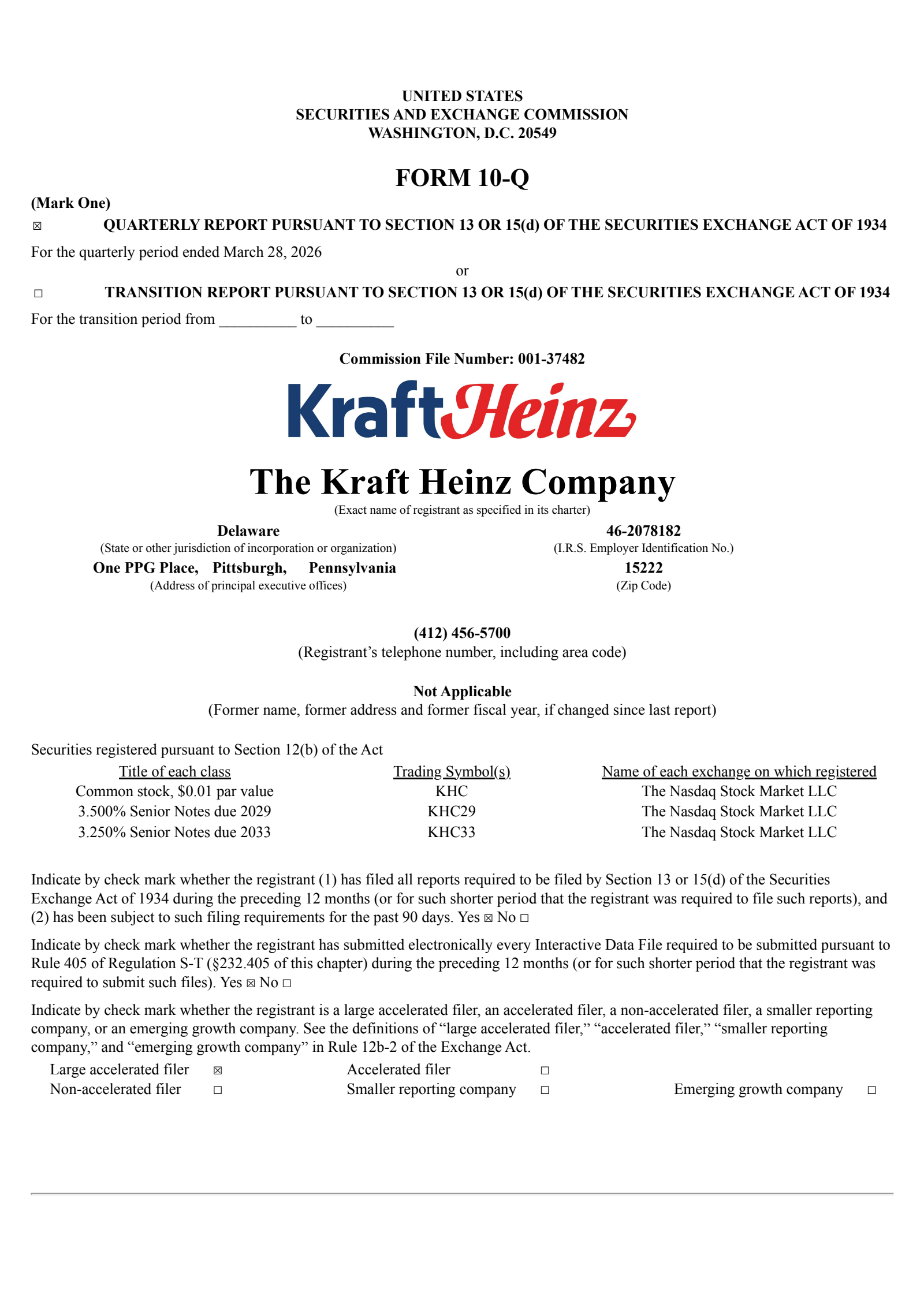 Kraft Heinz's Q1 2026 Prepared Remarks Quarterly report