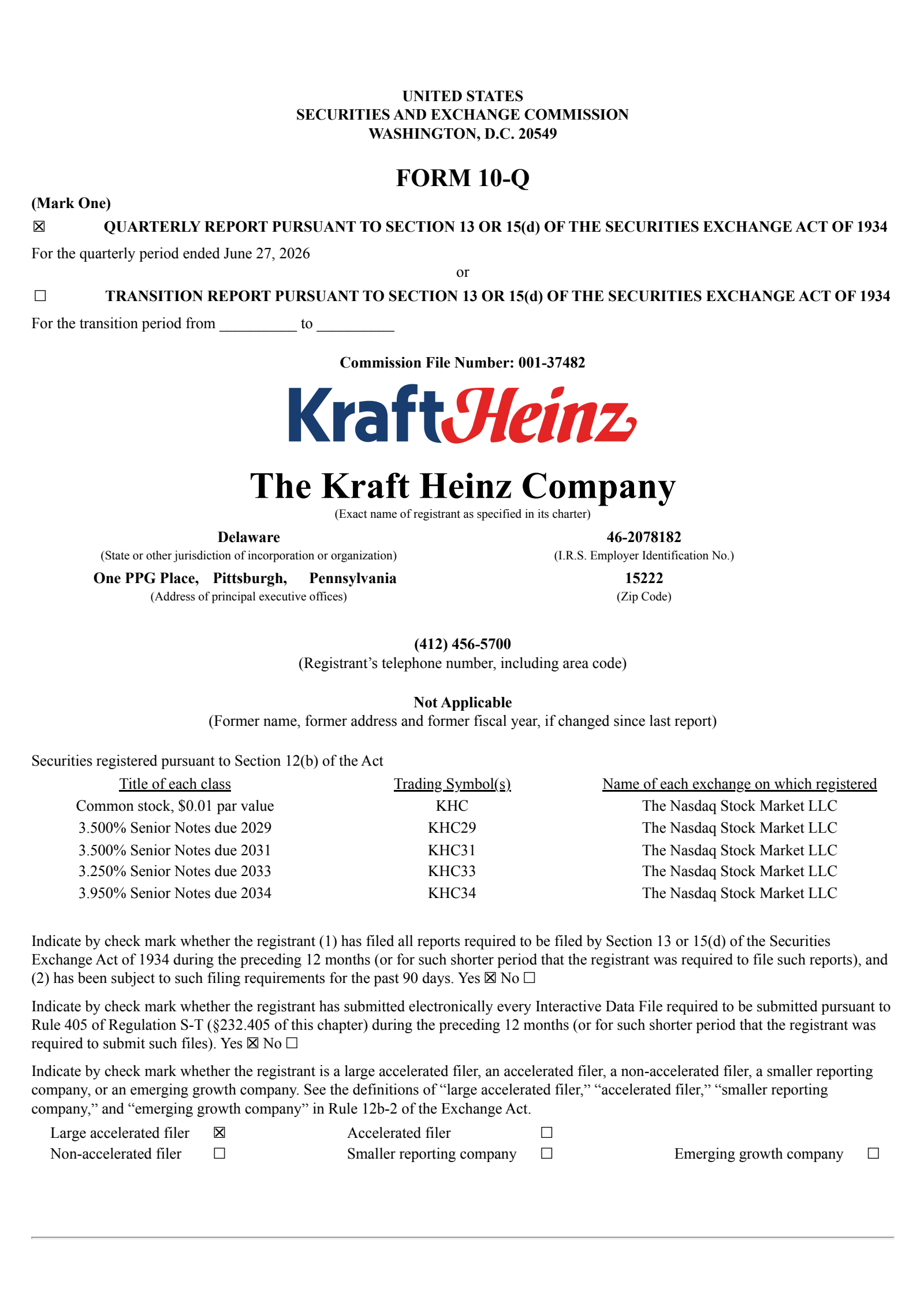 Kraft Heinz's Q2 2026 Prepared Remarks Quarterly report