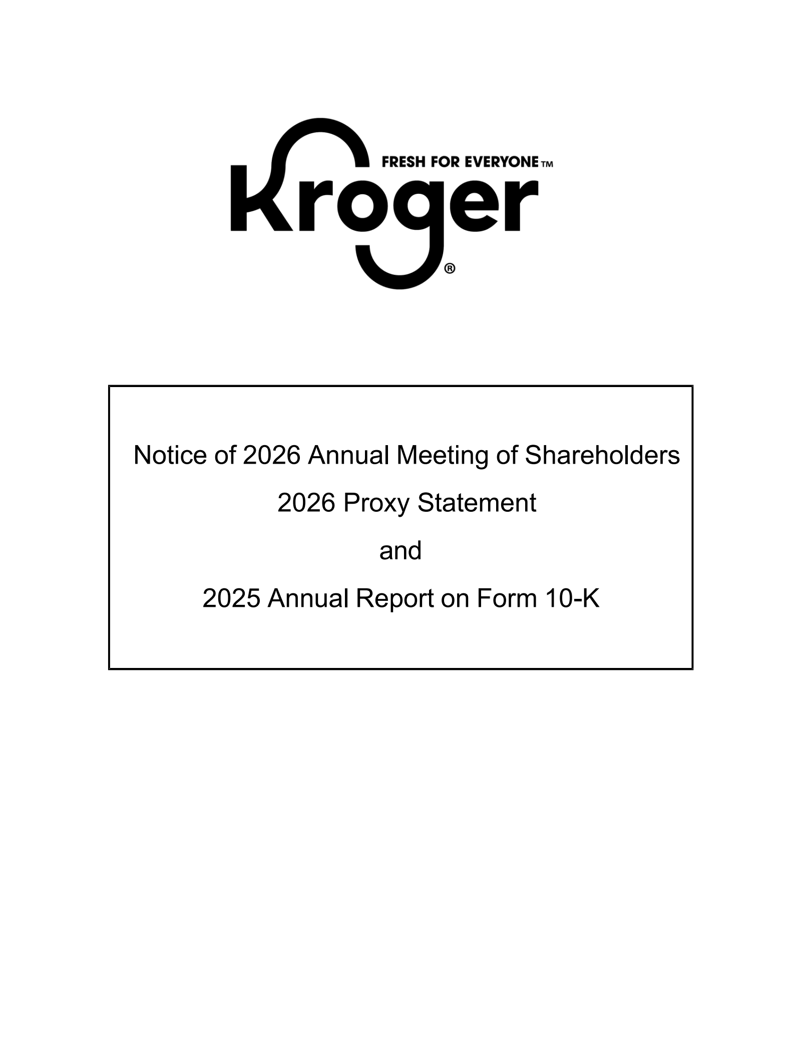 Kroger's Q4 2026 Annual report