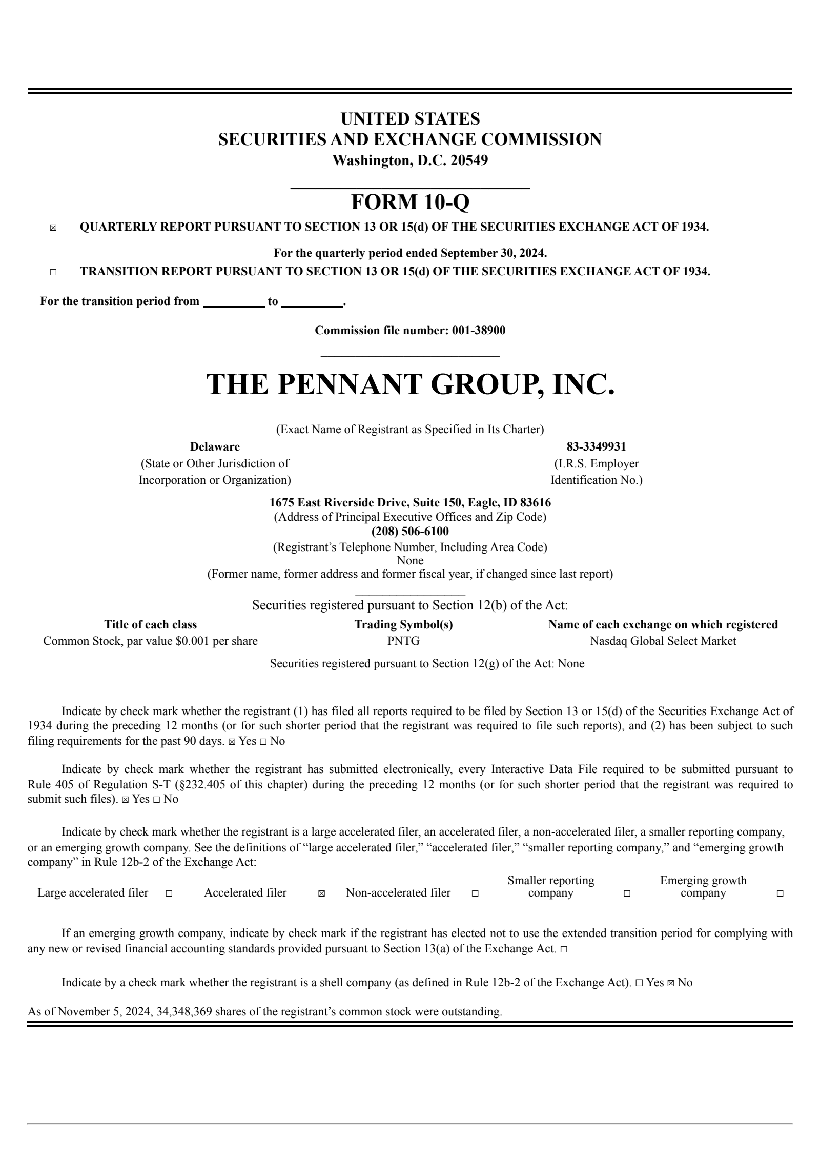 The Pennant Group's Q3 2024 Quarterly report