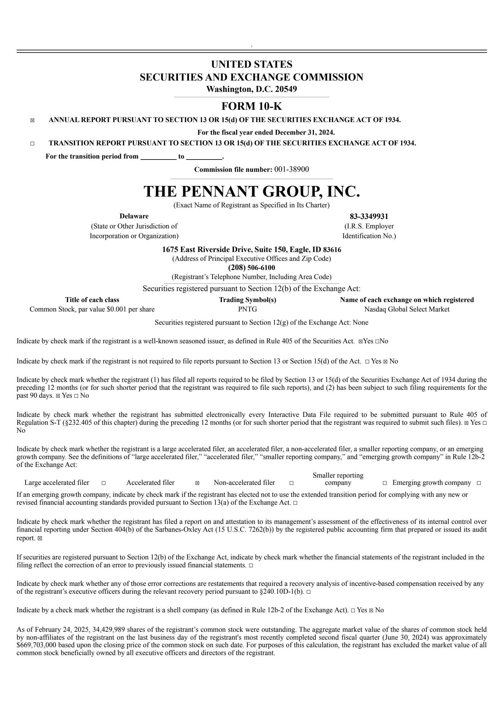 The Pennant Group's Q4 2024 Annual report