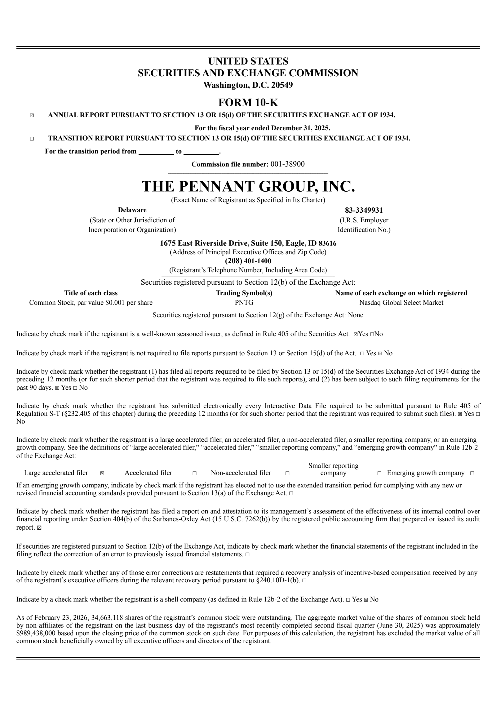 The Pennant Group's Q4 2025 Annual report