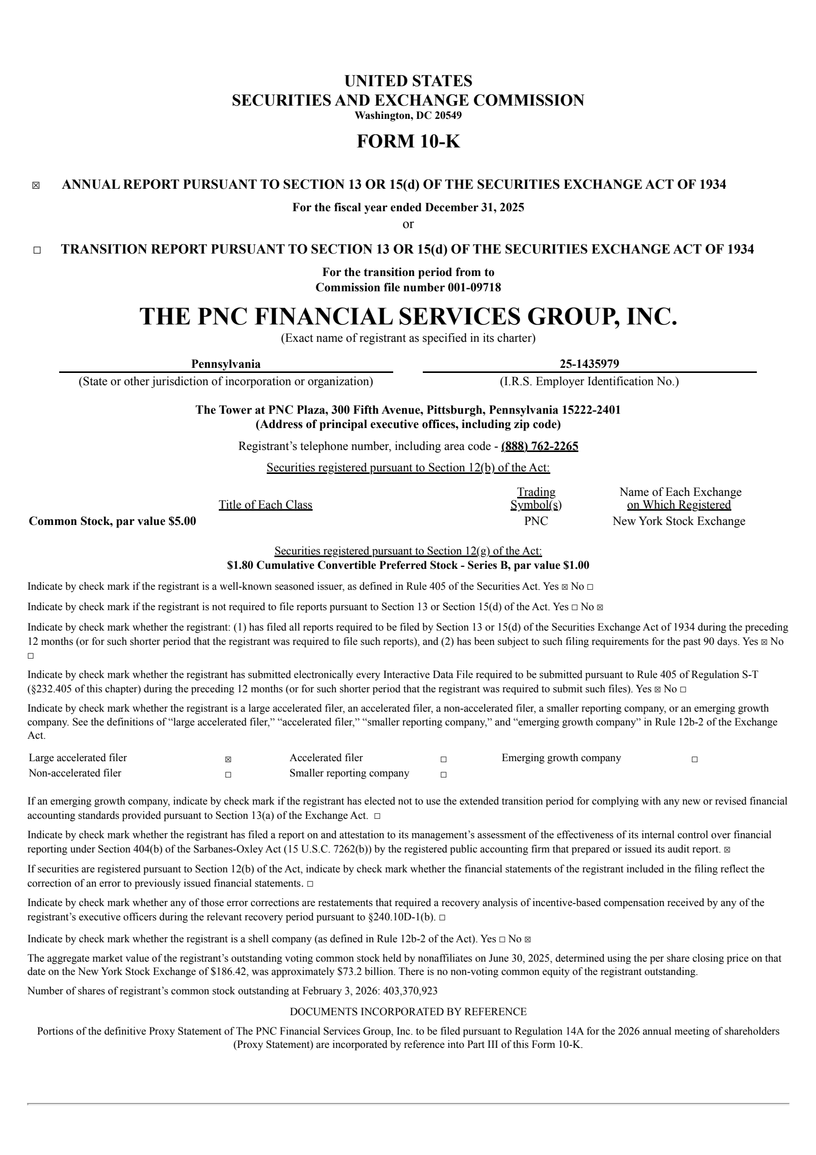 The PNC Financial Services Group's Q4 2025 Annual report