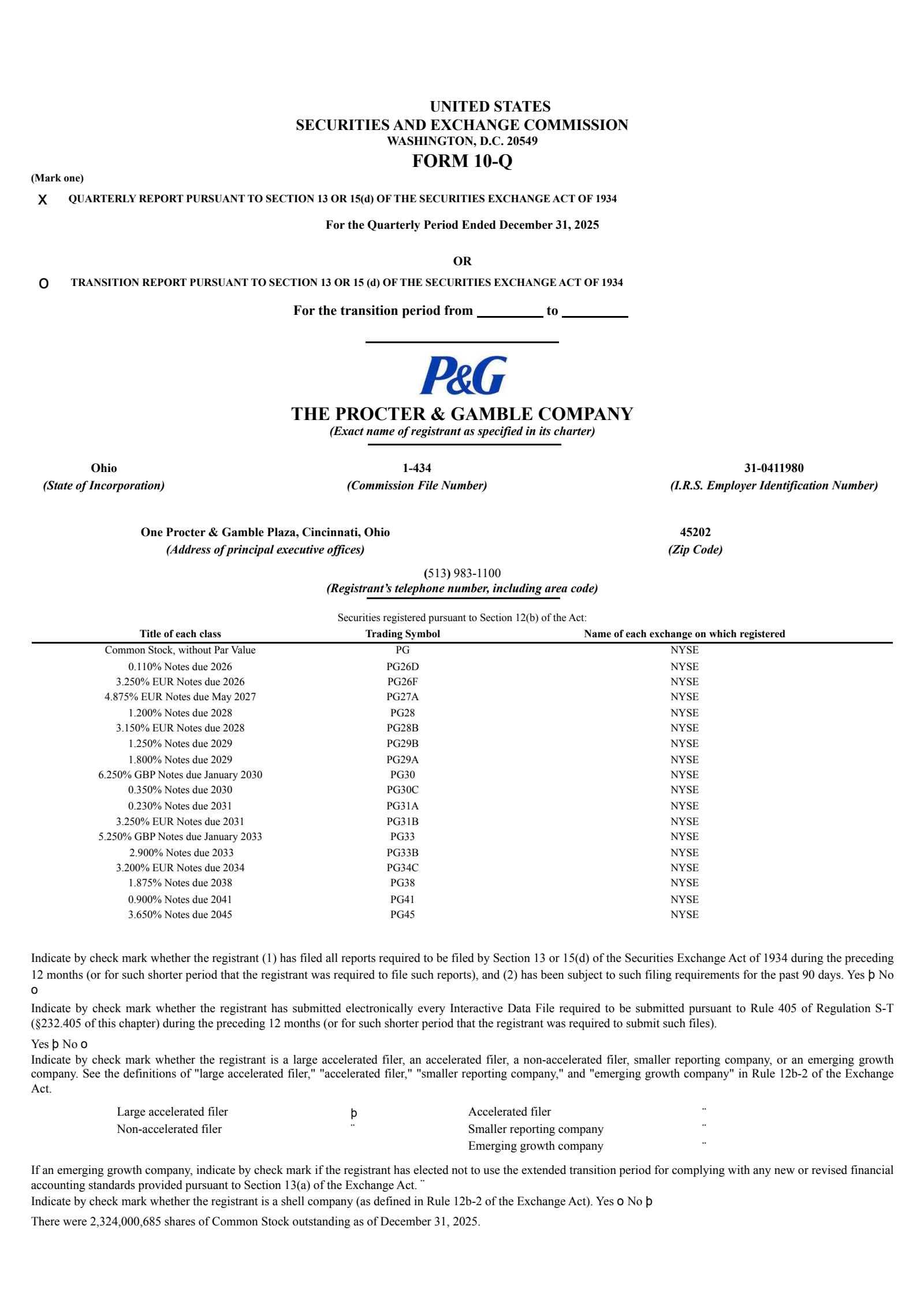 Procter & Gamble's Q2 2026 Quarterly report