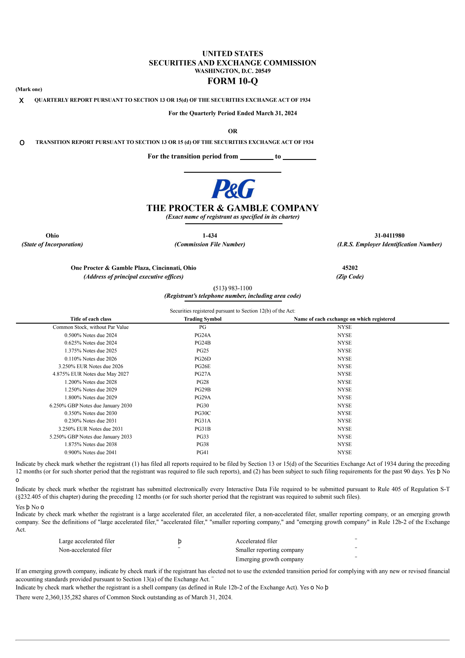 Procter & Gamble's Q3 2024 Quarterly report